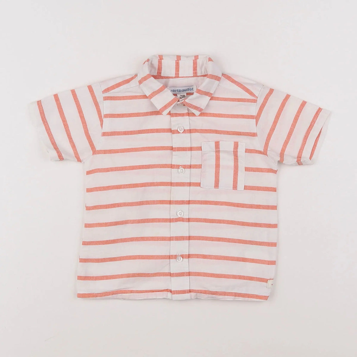 Vertbaudet - chemise orange - 12 mois
