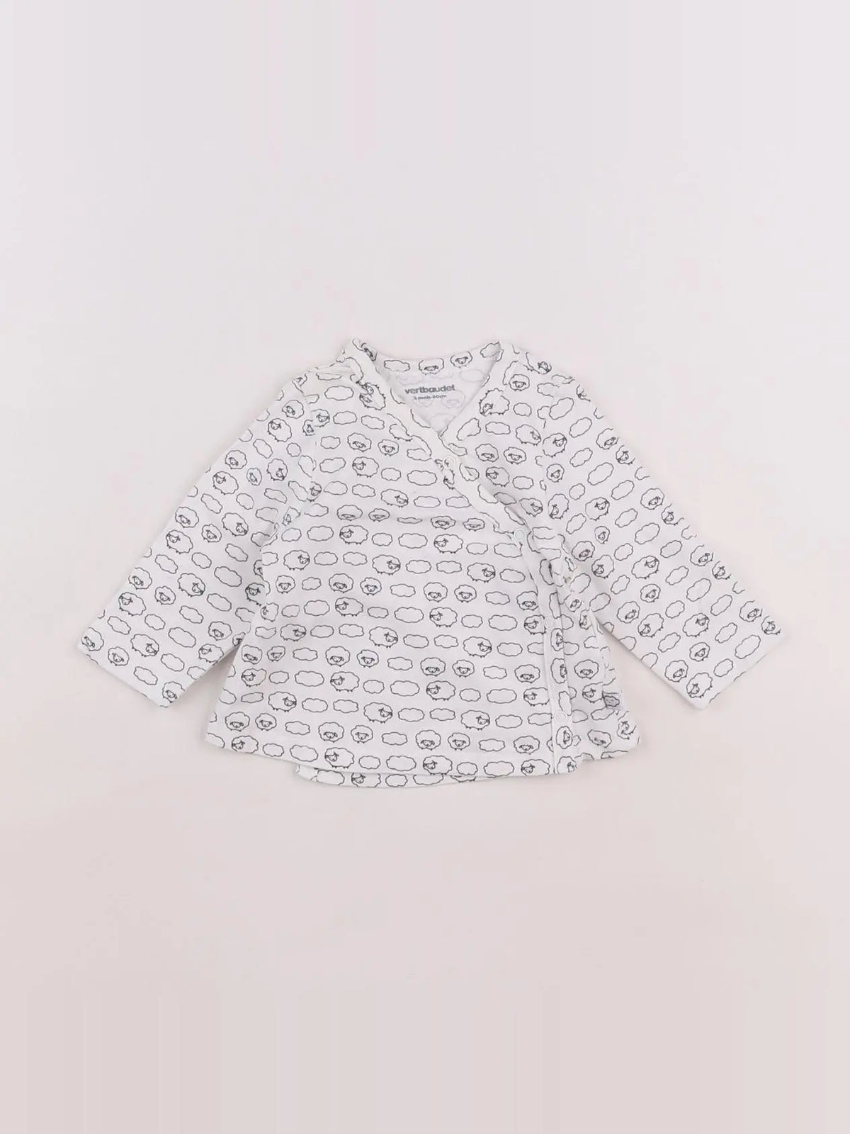 Vertbaudet - tee-shirt noir, blanc - 3 mois