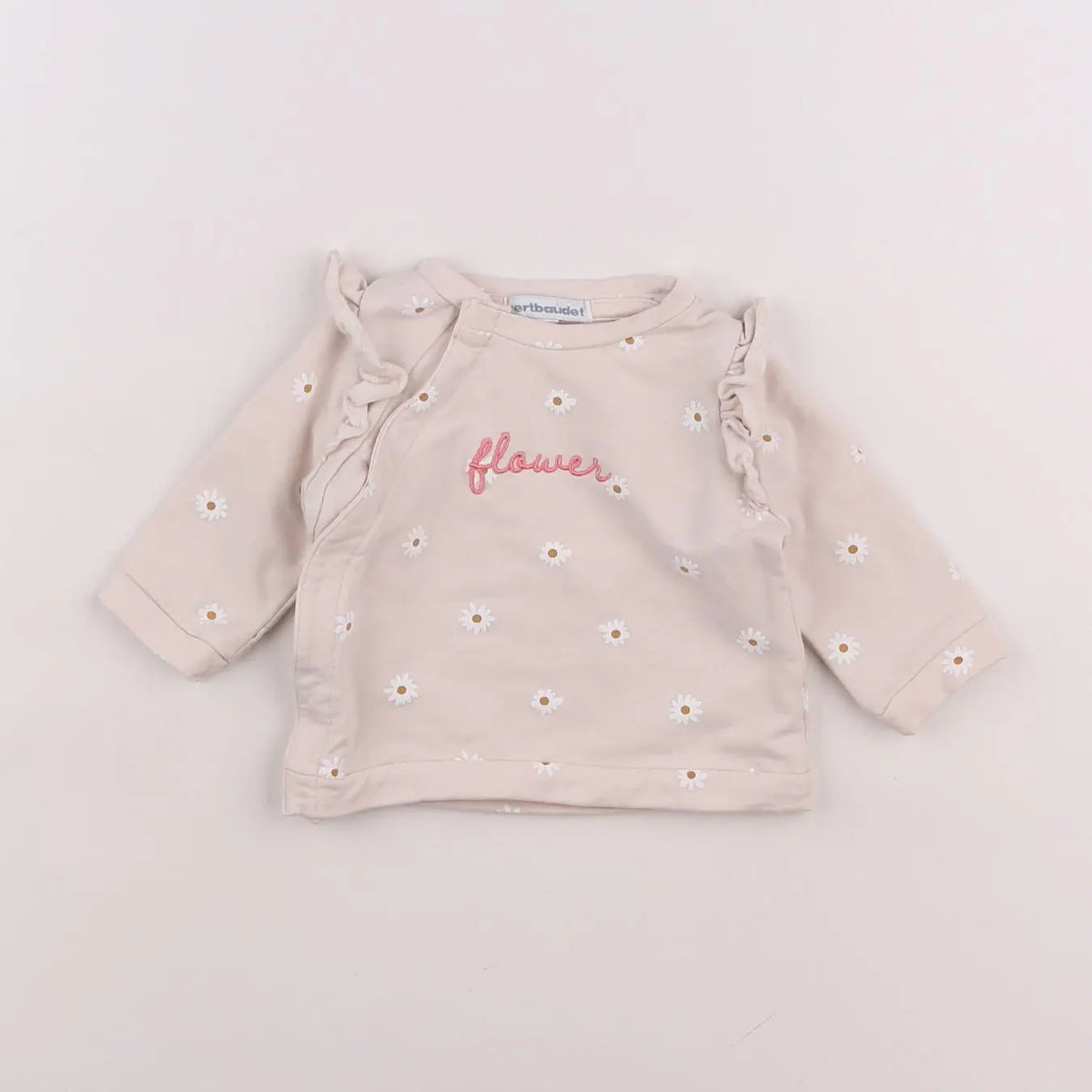 Vertbaudet - sweat rose - 3 mois