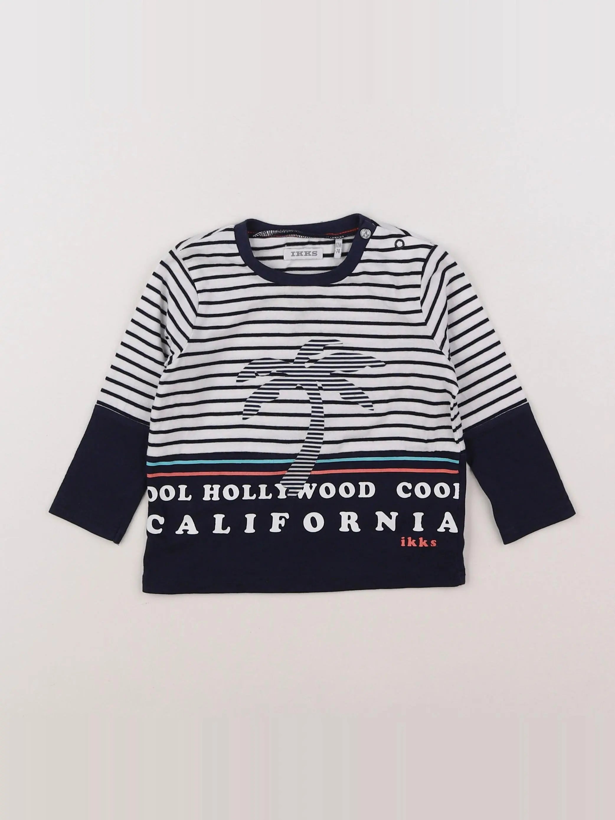 IKKS - tee-shirt bleu - 12 mois