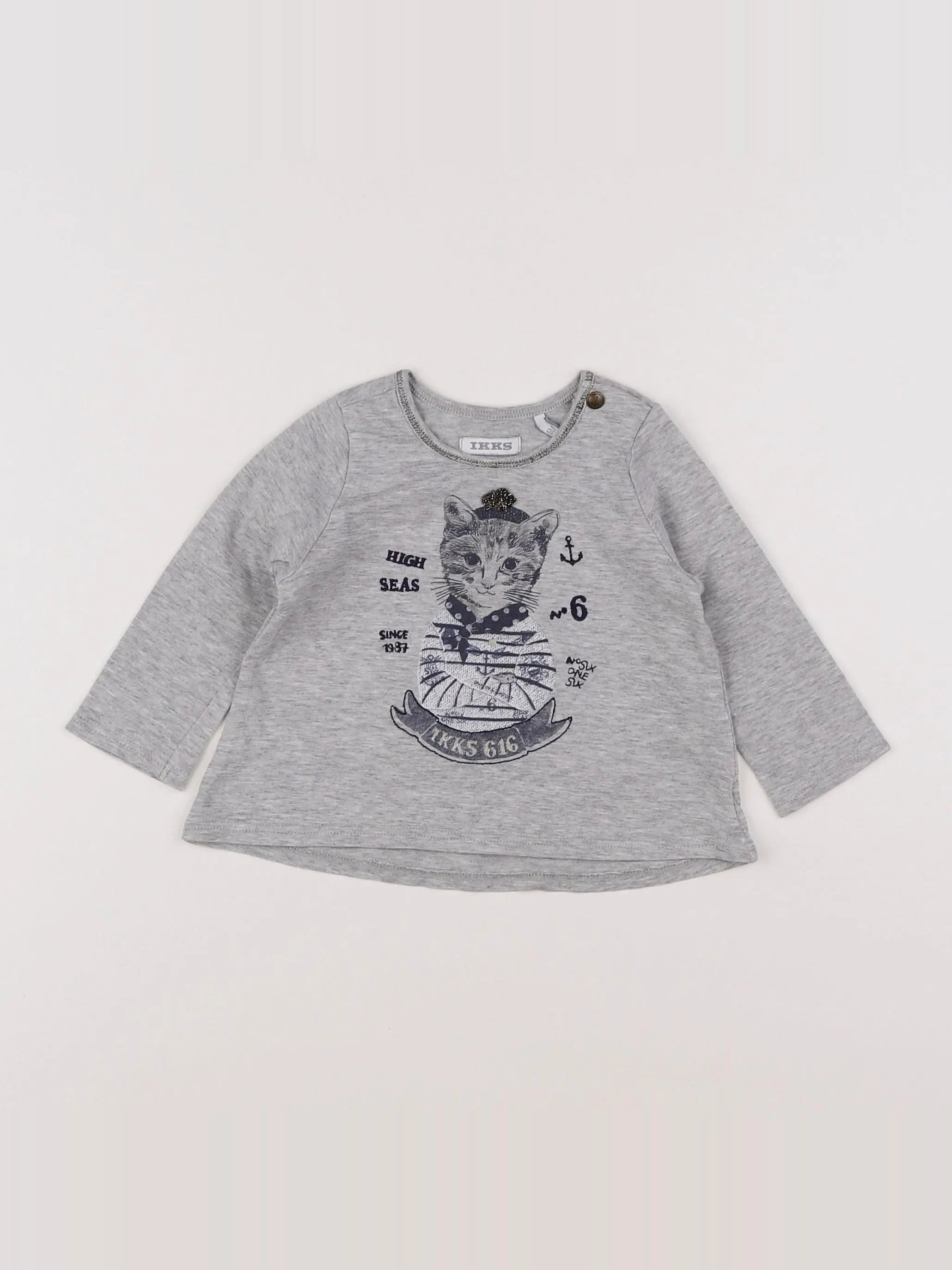 IKKS - tee-shirt gris - 6 mois