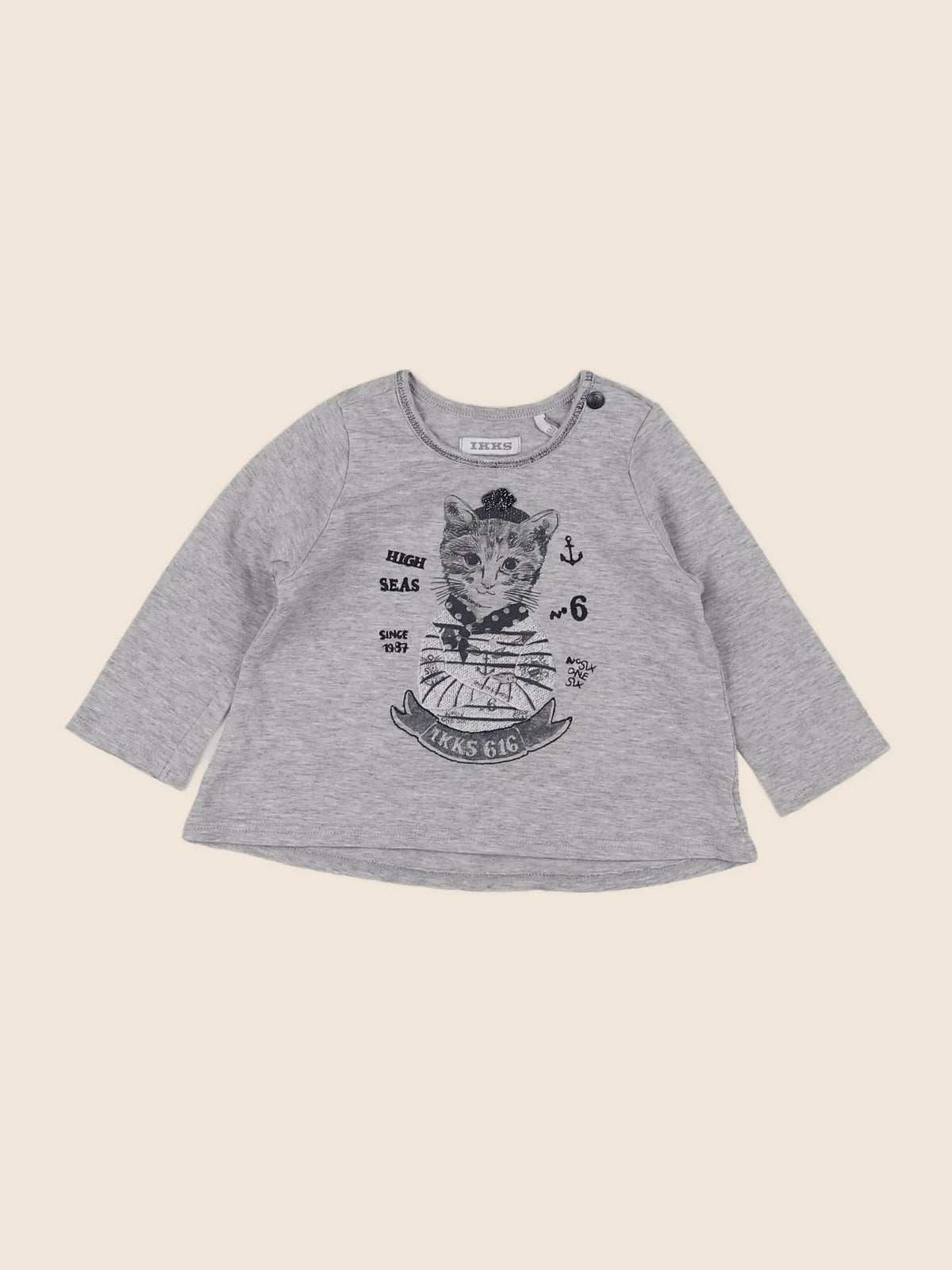 IKKS - tee-shirt gris - 6 mois