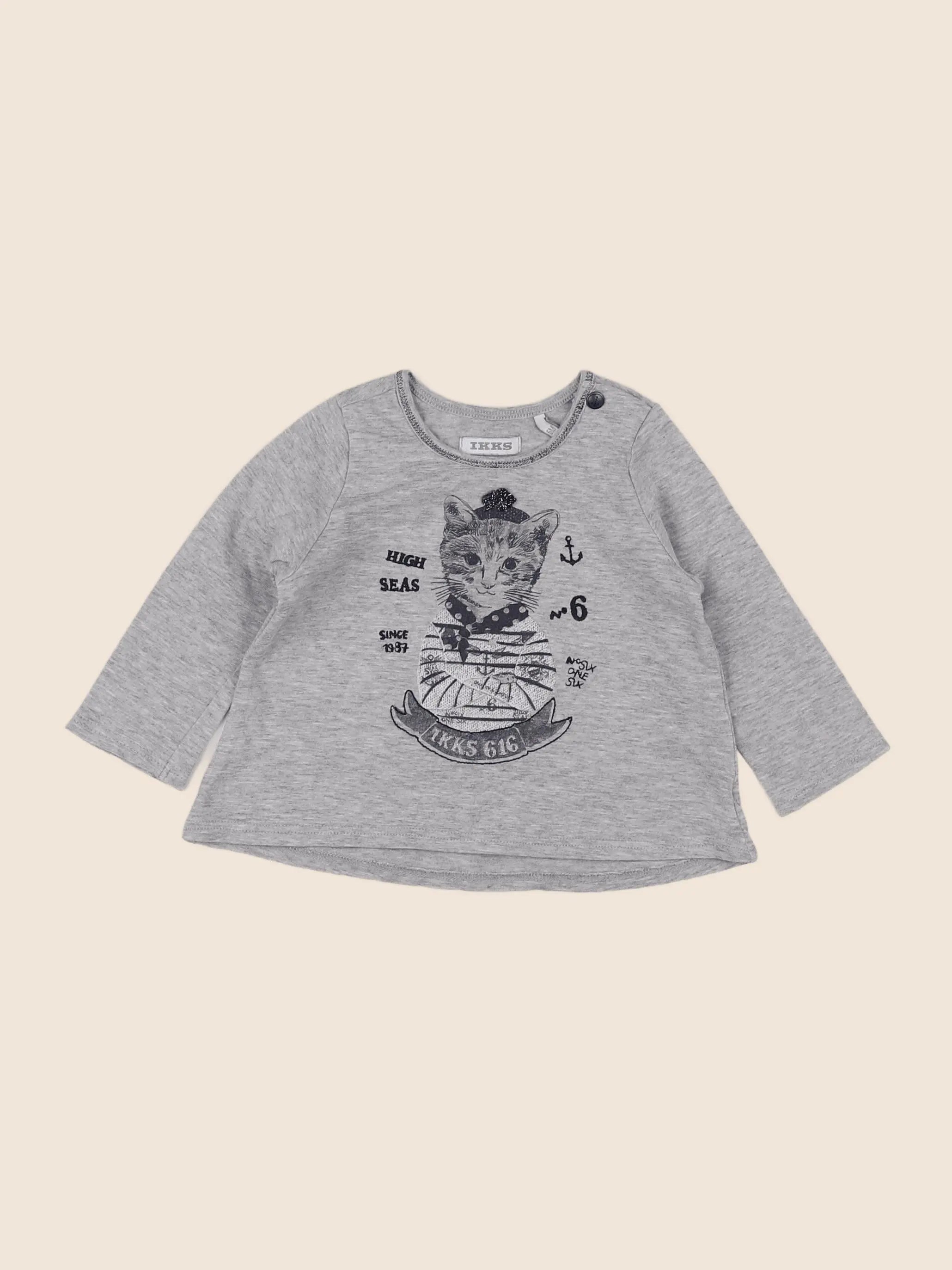 IKKS - tee-shirt gris - 6 mois