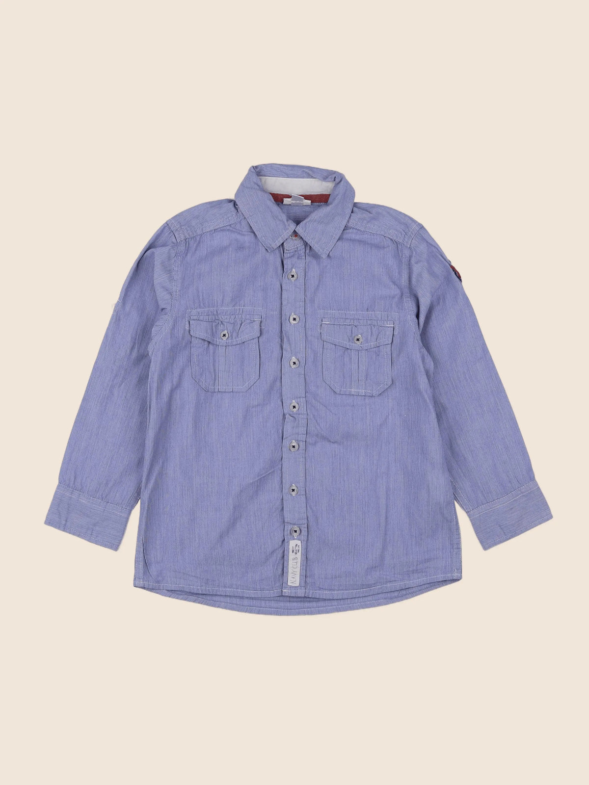 Vertbaudet - chemise imprimé au dos bleu - 6 ans
