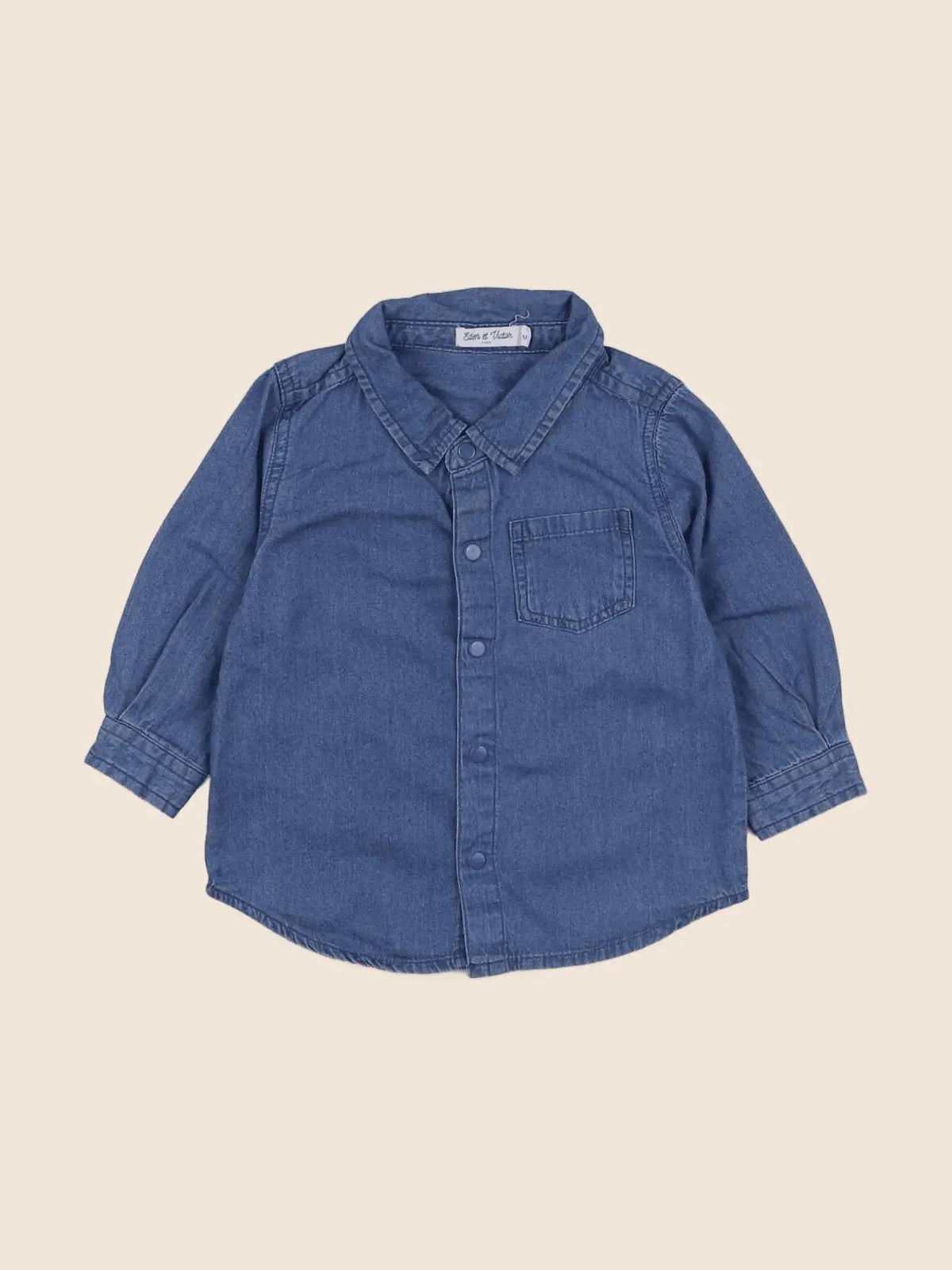 Eden & Victor - chemise bleu - 6 mois