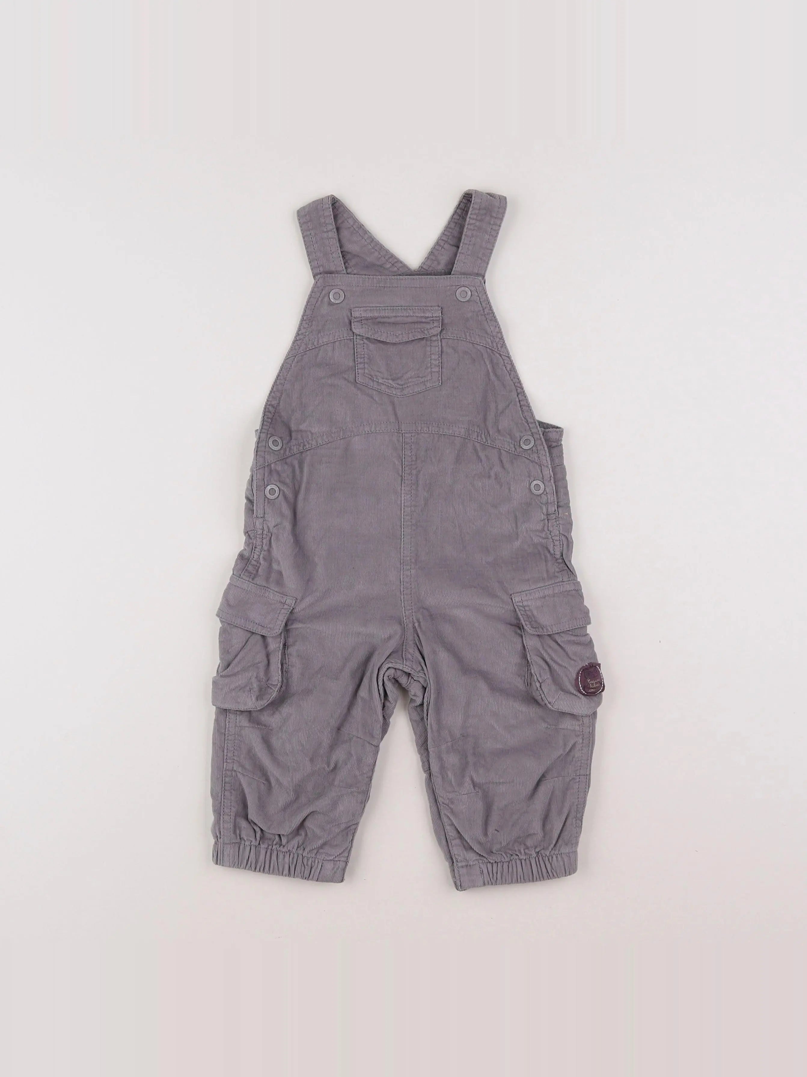Vertbaudet - salopette gris - 12 mois