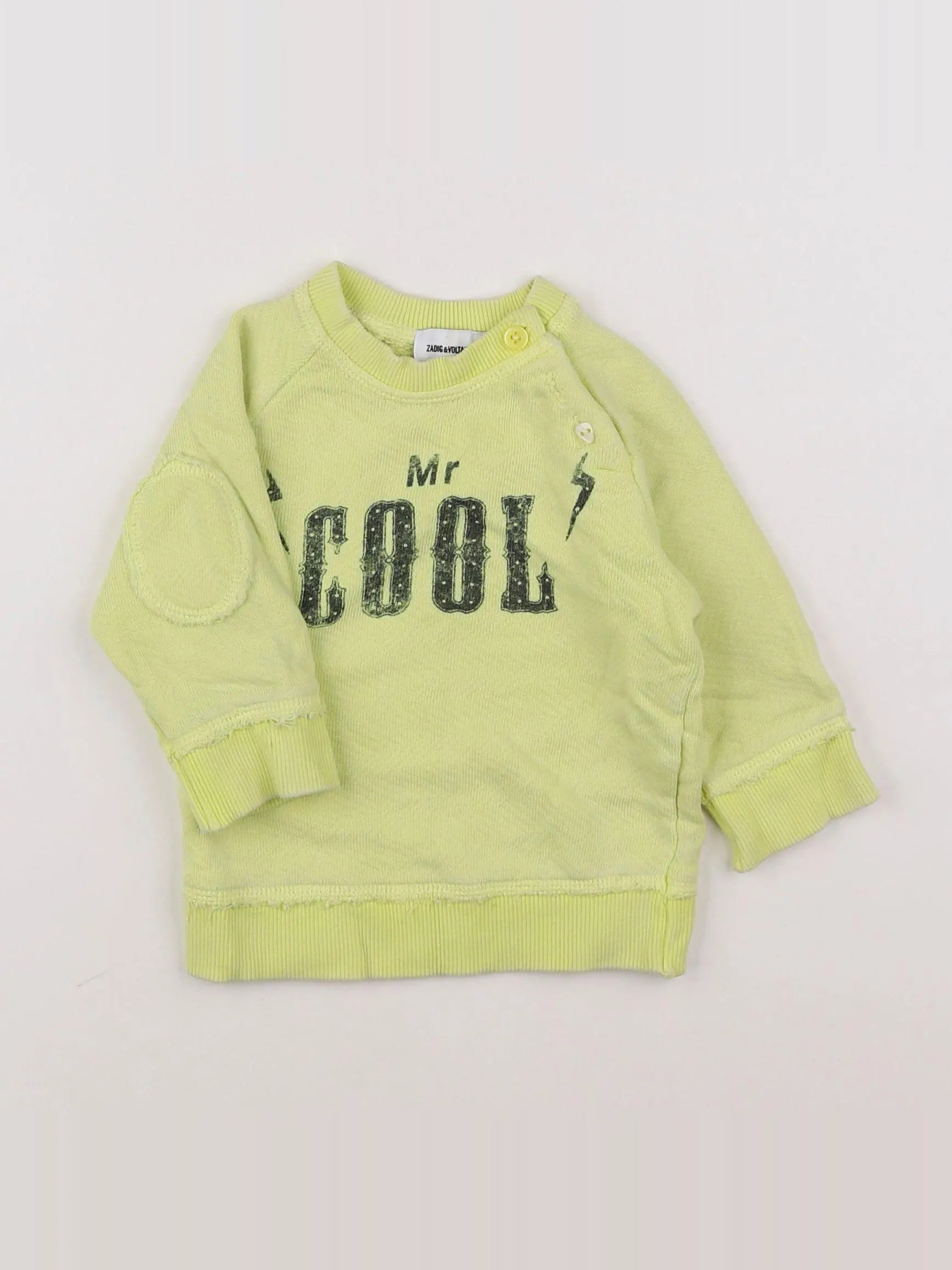 Zadig & Voltaire - sweat jaune - 6 mois