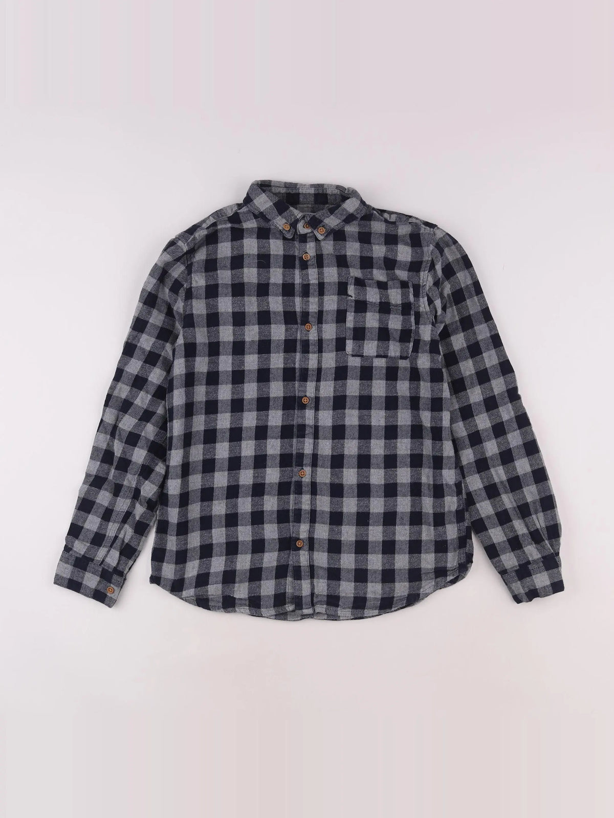 Monoprix - chemise gris, bleu - 12 ans