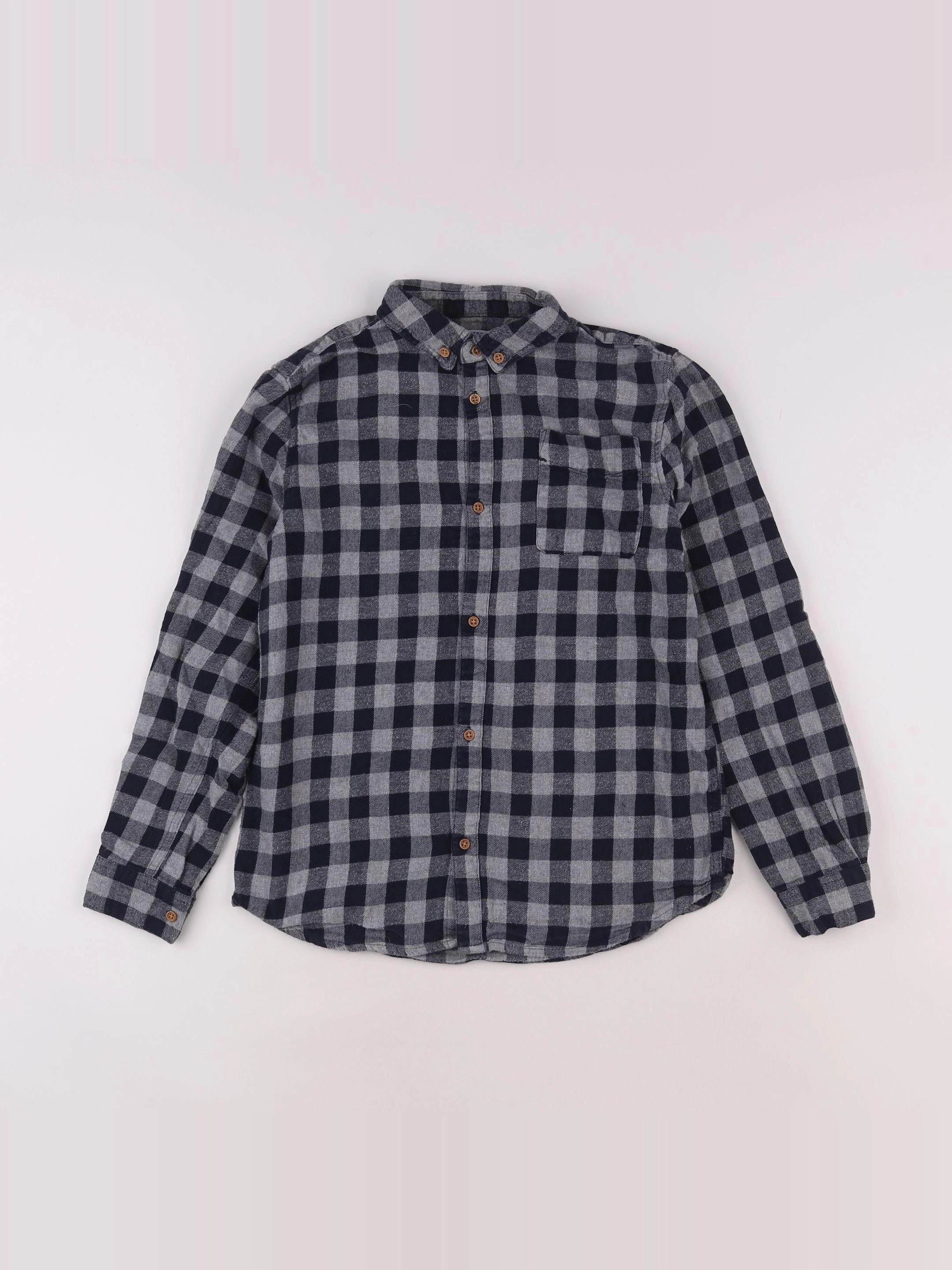 Monoprix - chemise gris, bleu - 12 ans