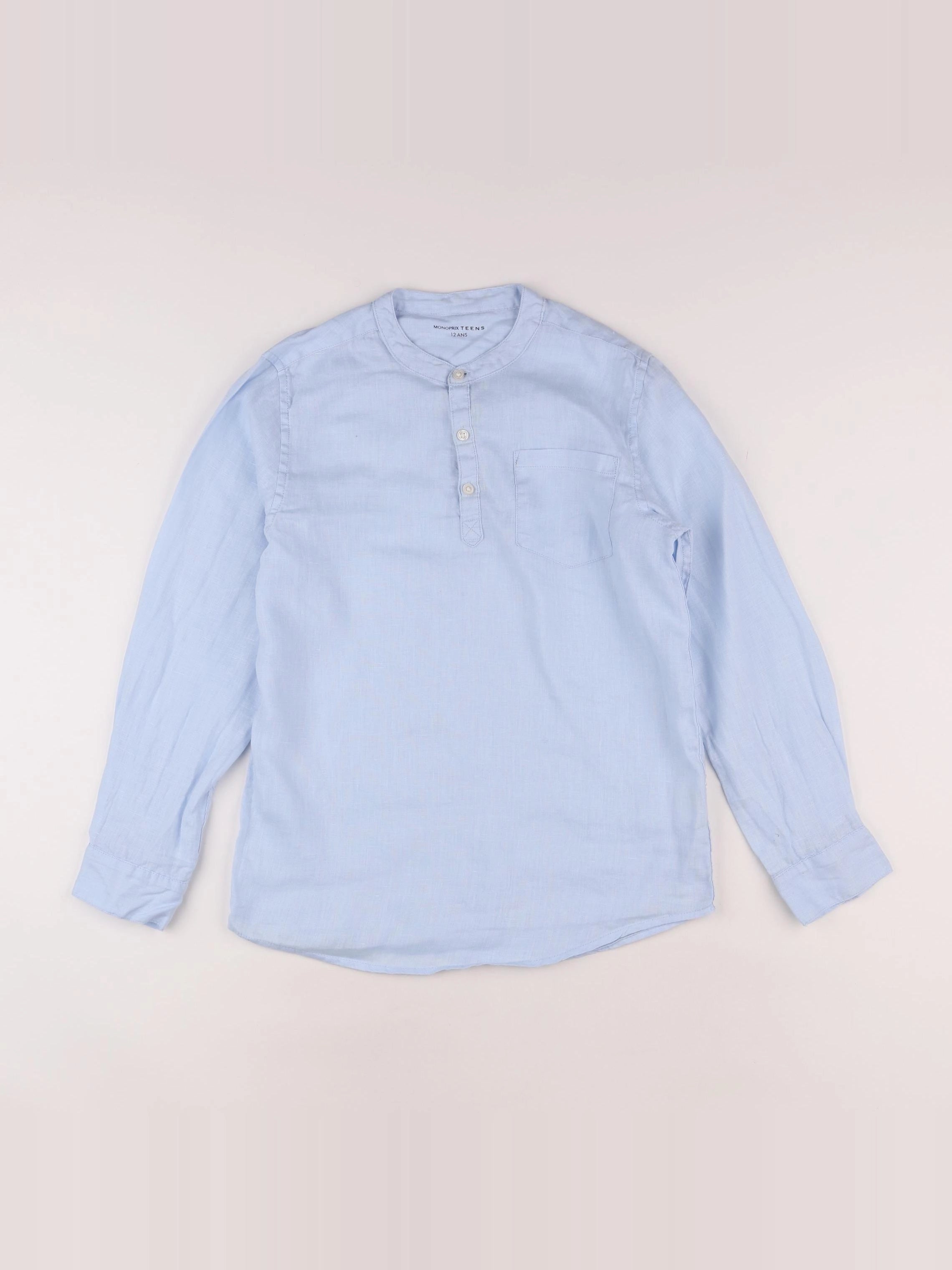 Monoprix - chemise bleu - 12 ans