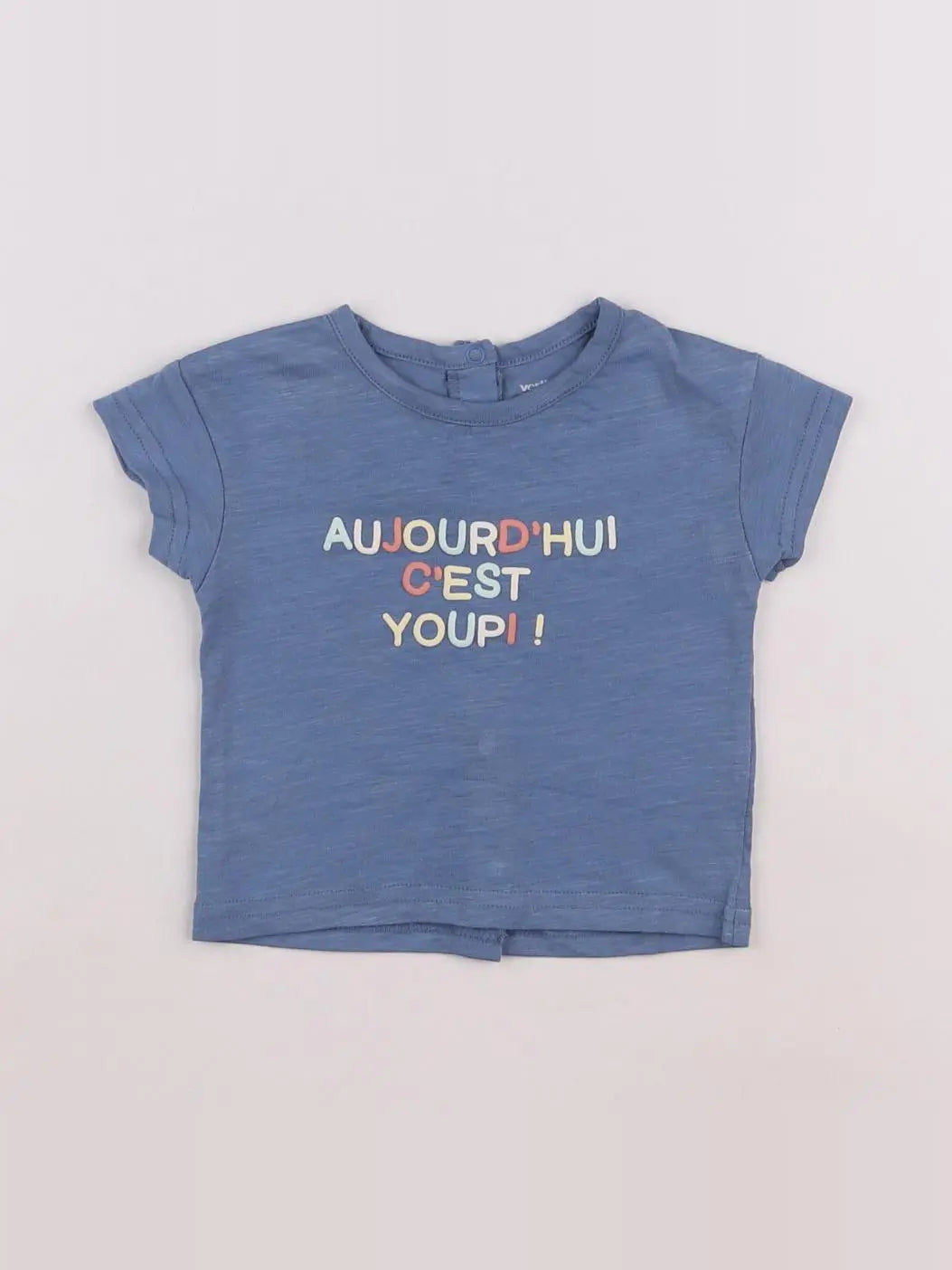 Vertbaudet - tee-shirt bleu - 3 mois