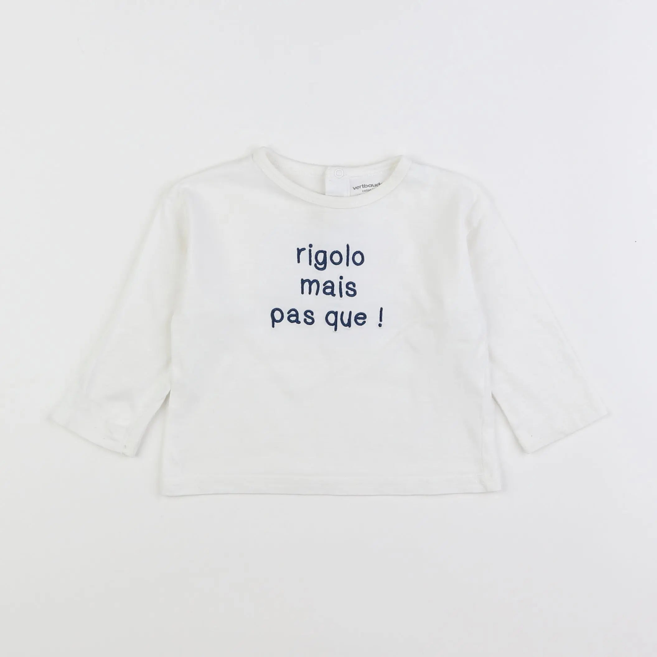 Vertbaudet - tee-shirt blanc - 12 mois
