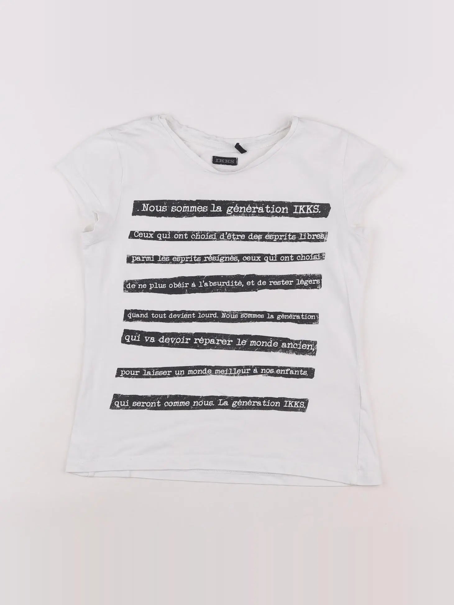 IKKS - tee-shirt blanc - 10 ans