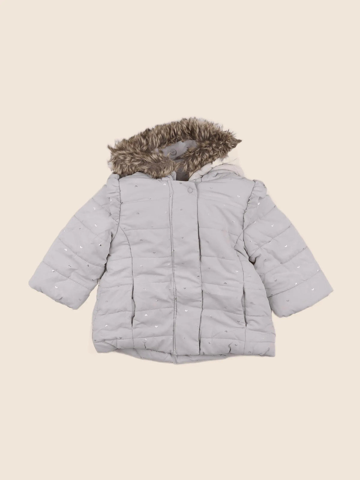 Vertbaudet - doudoune gris - 9 mois