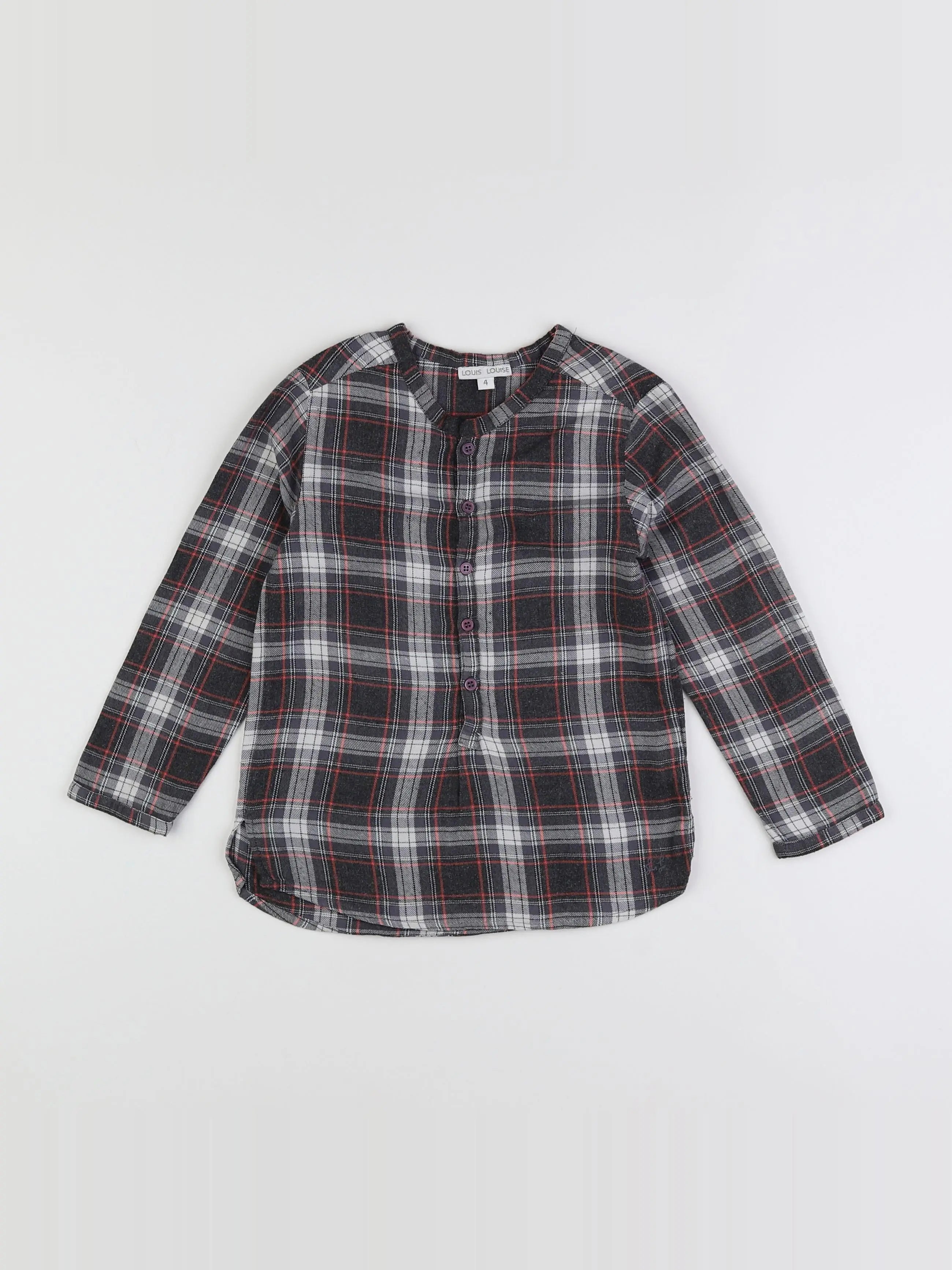 Louis Louise - chemise gris - 4 ans