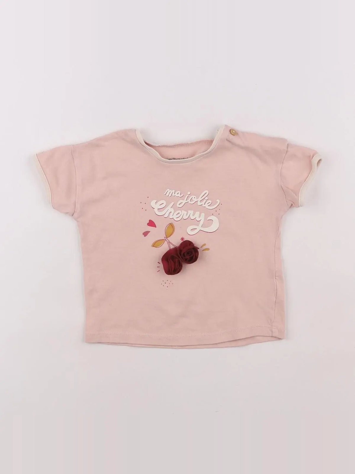 Vertbaudet - tee-shirt rose - 12 mois