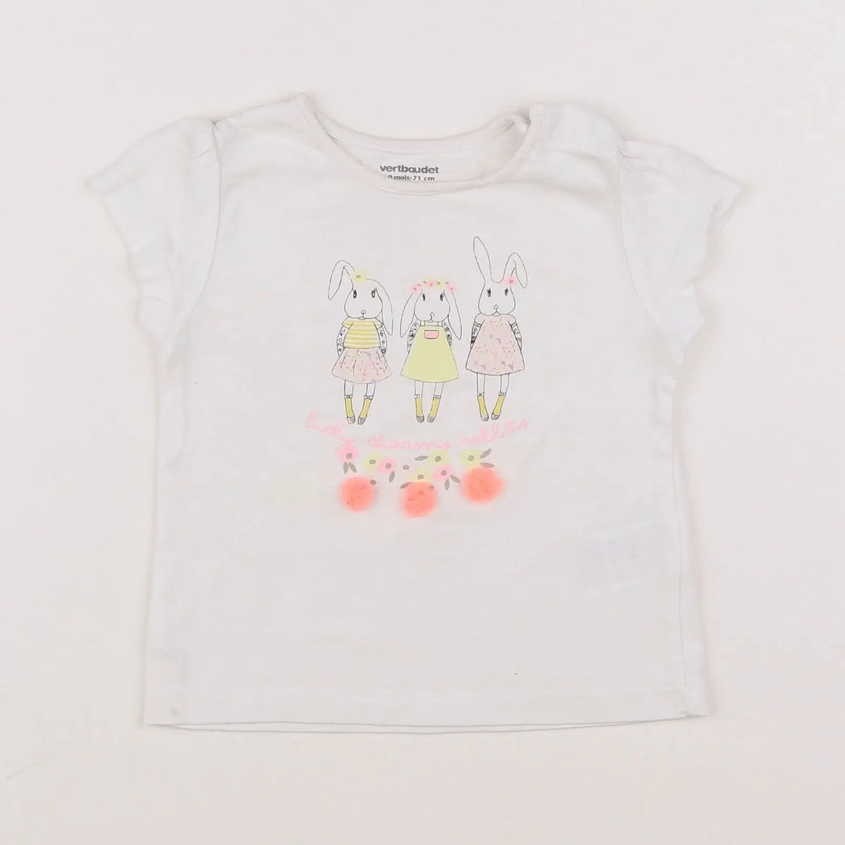 Vertbaudet - tee-shirt blanc - 9 mois
