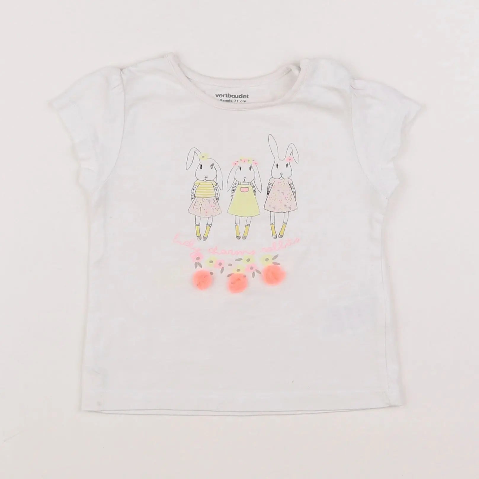 Vertbaudet - tee-shirt blanc - 9 mois