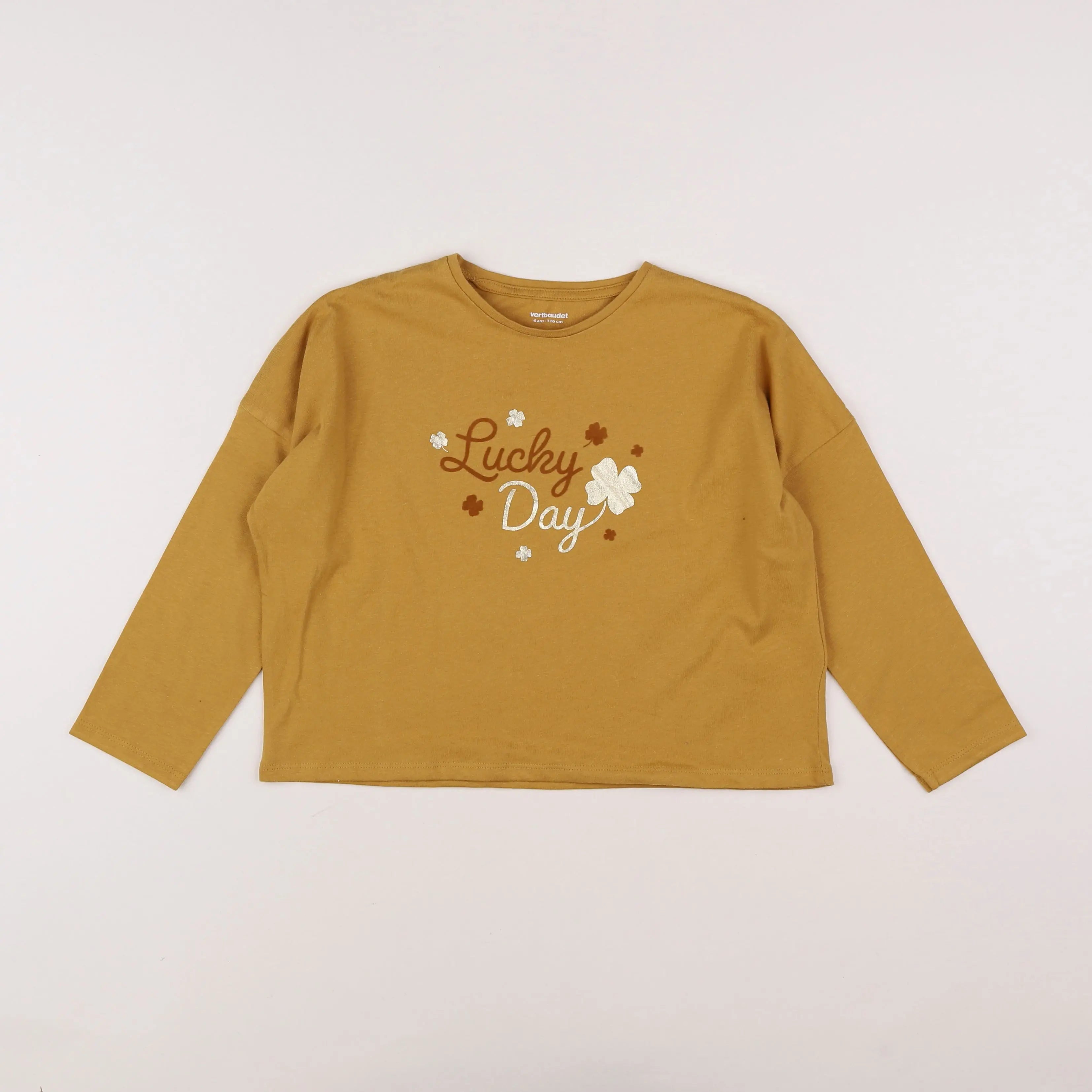 Vertbaudet - tee-shirt jaune - 6 ans