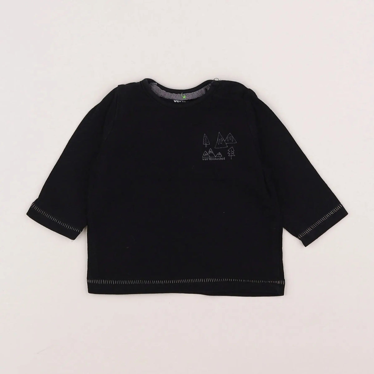 Vertbaudet - tee-shirt noir - 3 mois