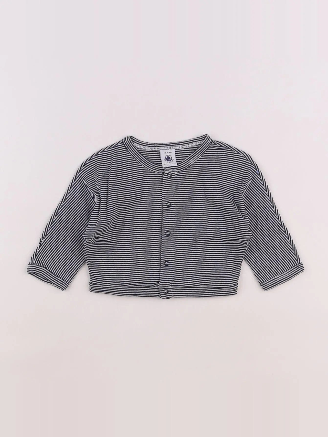 Petit Bateau - sweat bleu - 6 mois