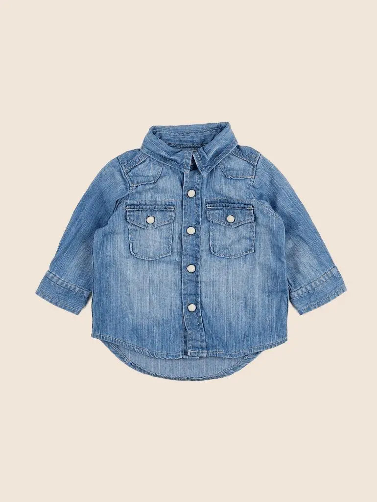 GAP - chemise bleu - 3/6 mois