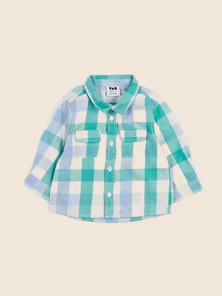 Tape à l'oeil - chemise vert - 6 mois