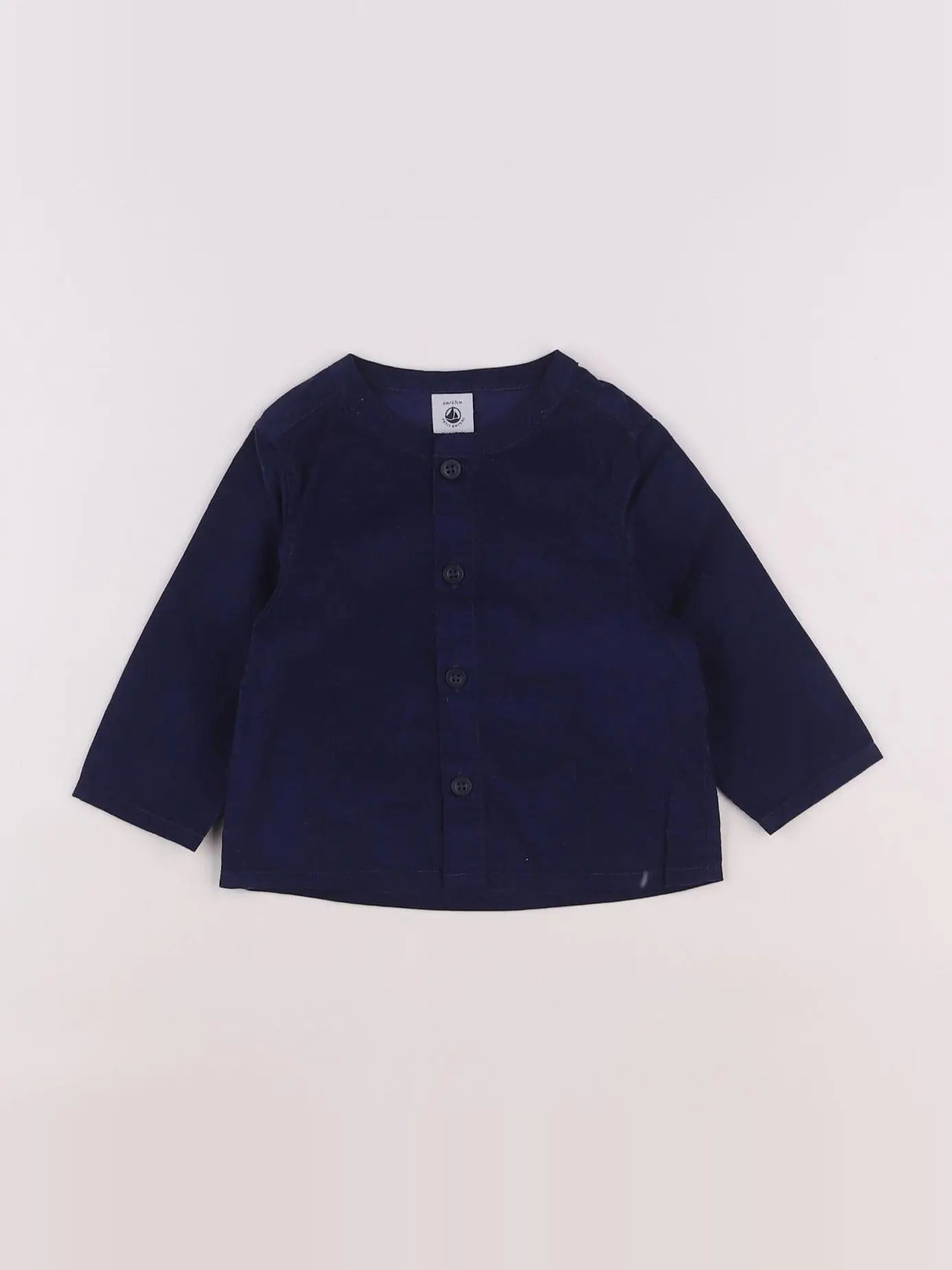 Petit Bateau - chemise bleu - 6 mois