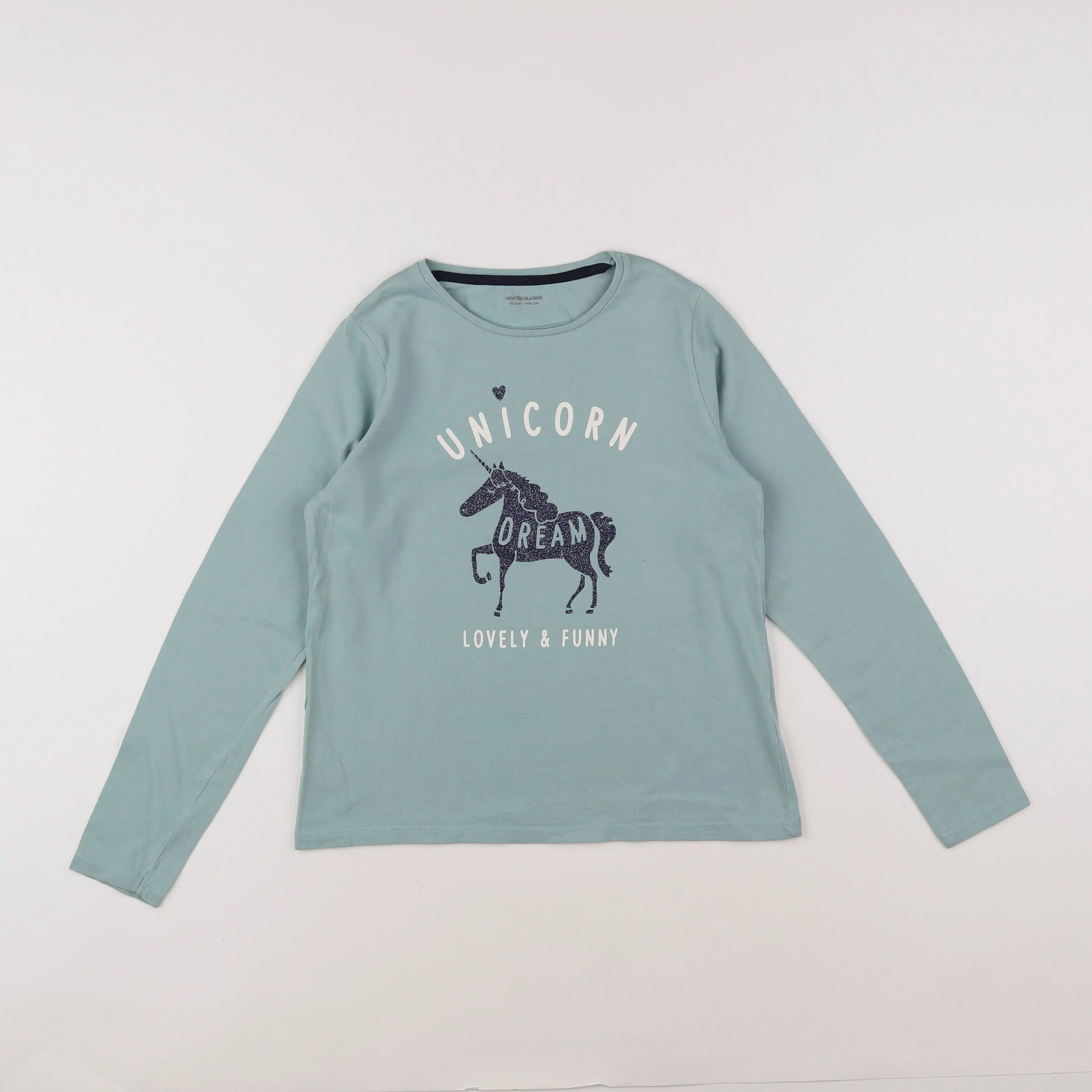 Vertbaudet - tee-shirt vert - 10 ans