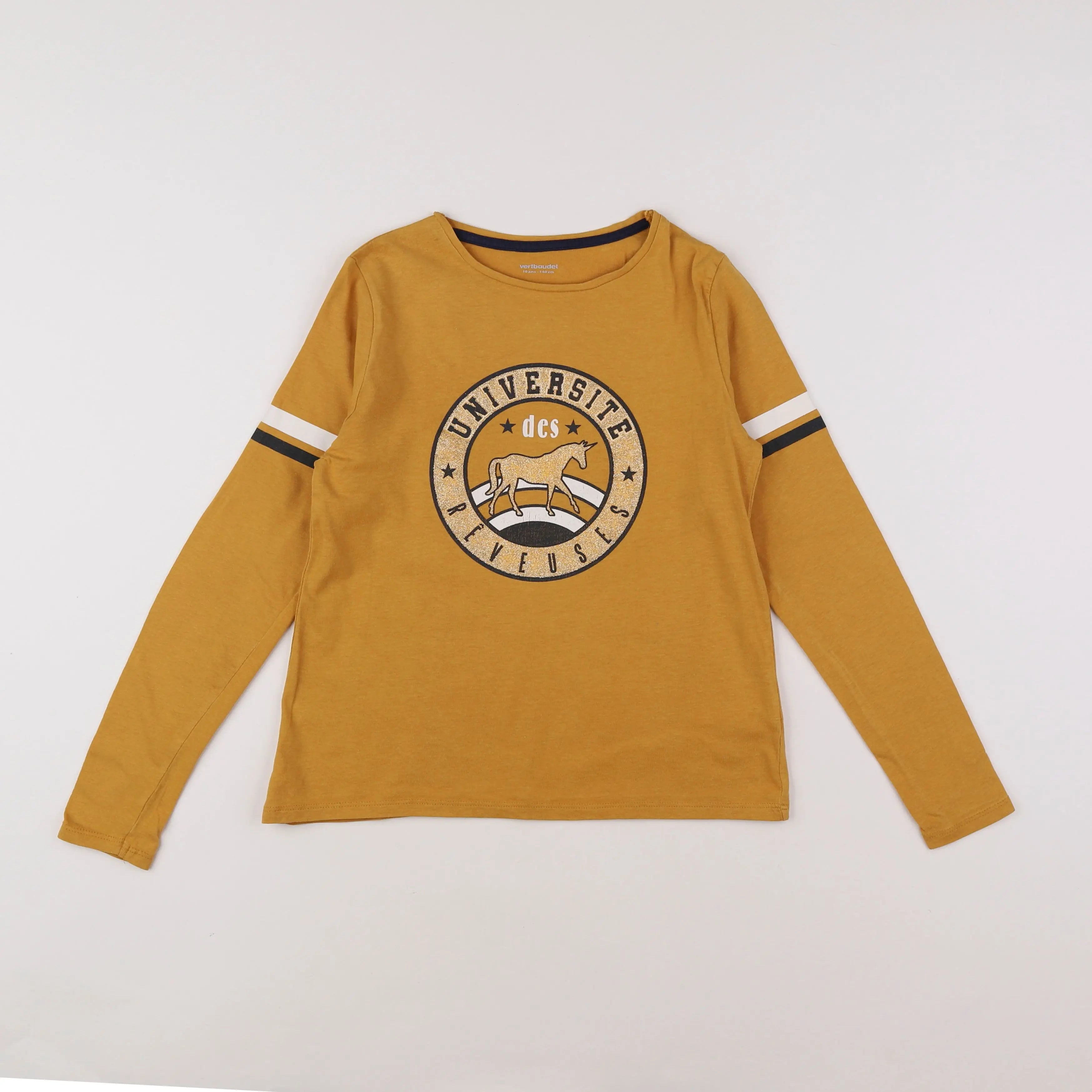 Vertbaudet - tee-shirt jaune, or - 10 ans