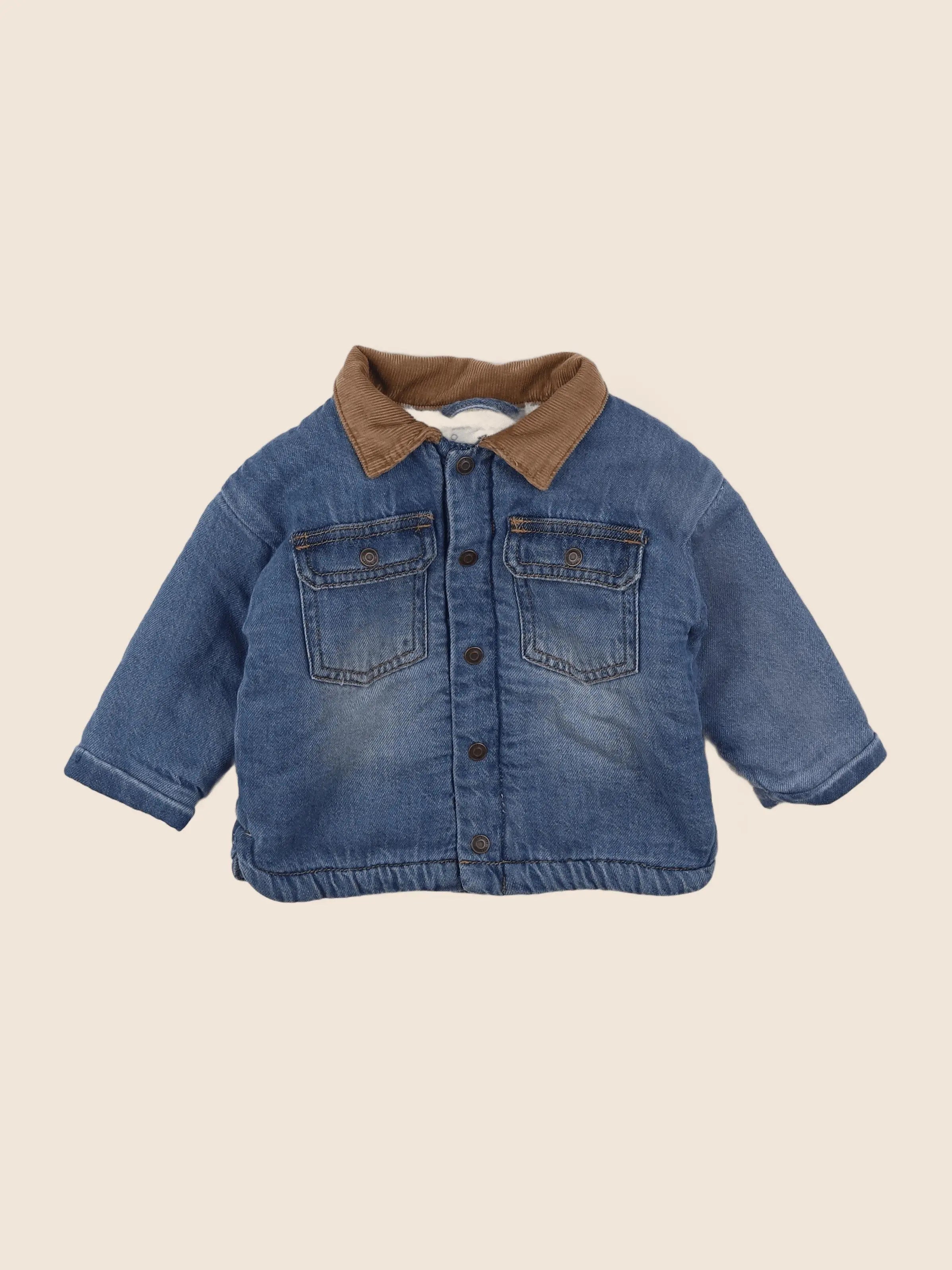 Vertbaudet - veste doublé bleu - 9 mois