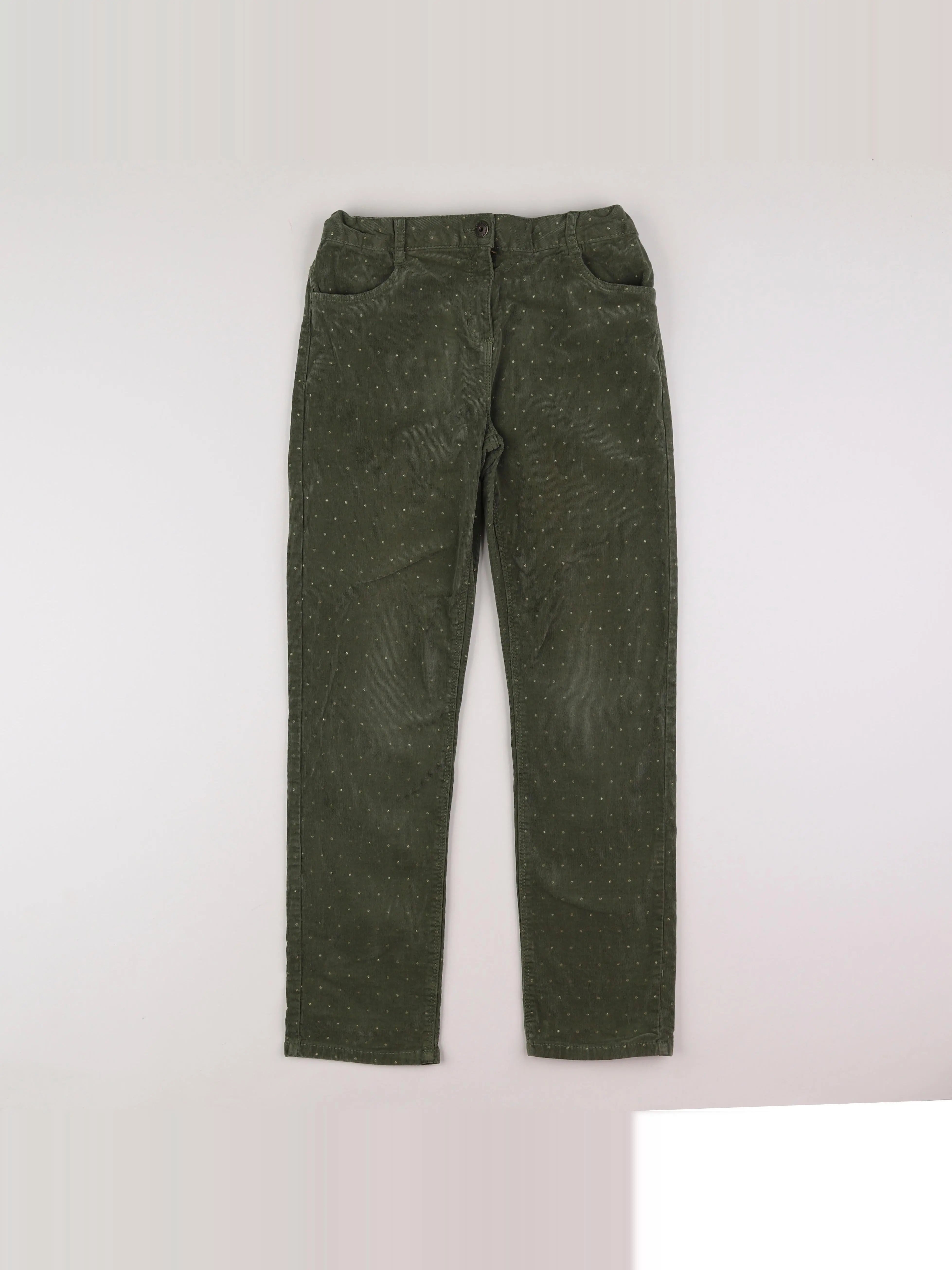 Vertbaudet - pantalon vert, or - 14 ans