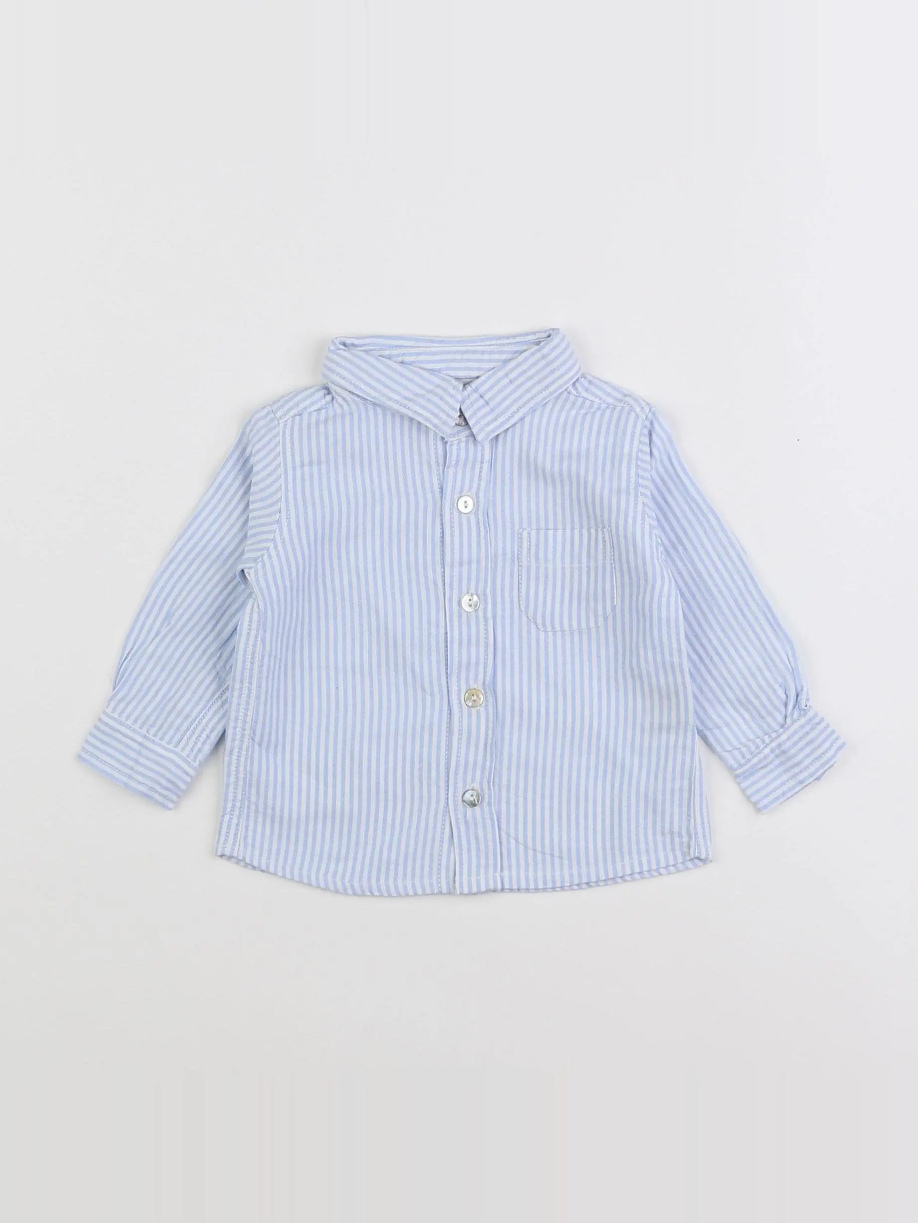 Bobine - chemise bleu, blanc - 6 mois