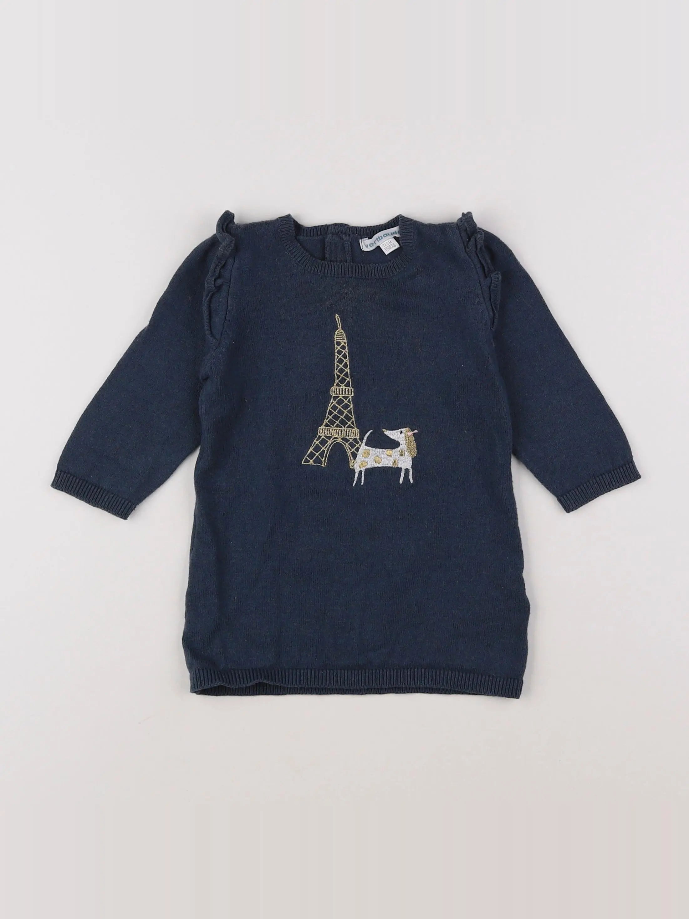 Vertbaudet - robe bleu - 12 mois