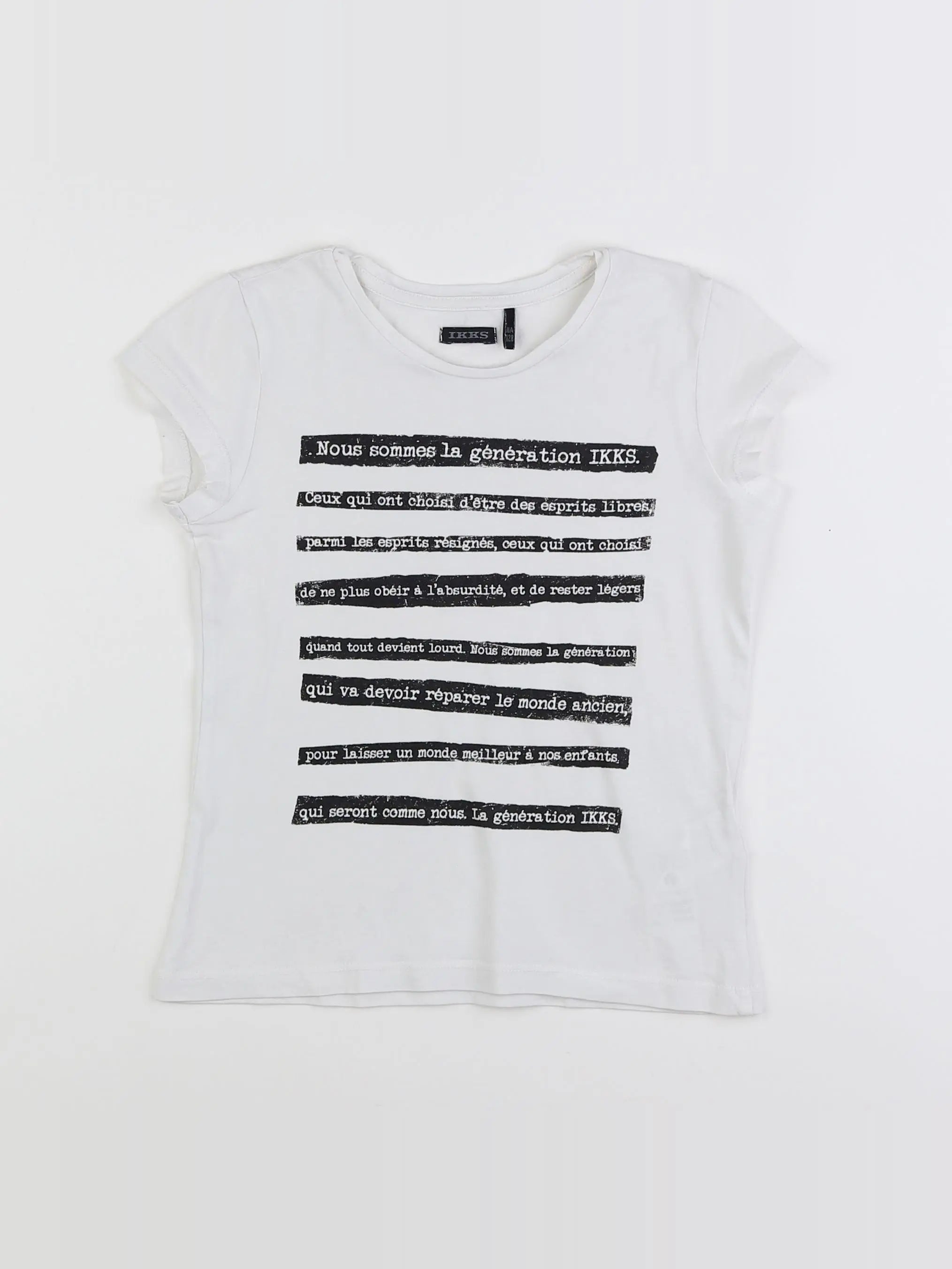 IKKS - tee-shirt blanc - 8 ans