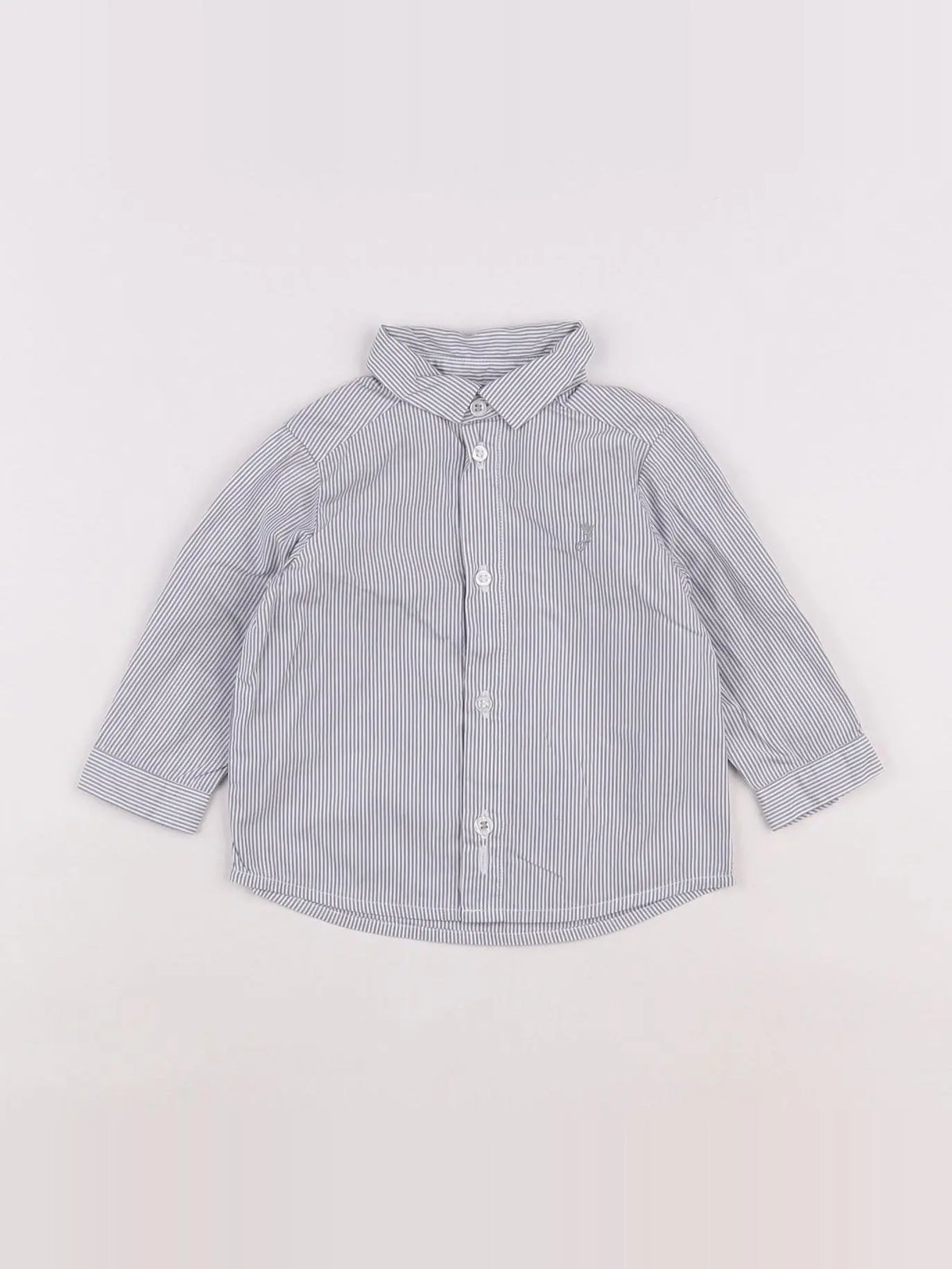 Jacadi - chemise blanc, gris - 6 mois