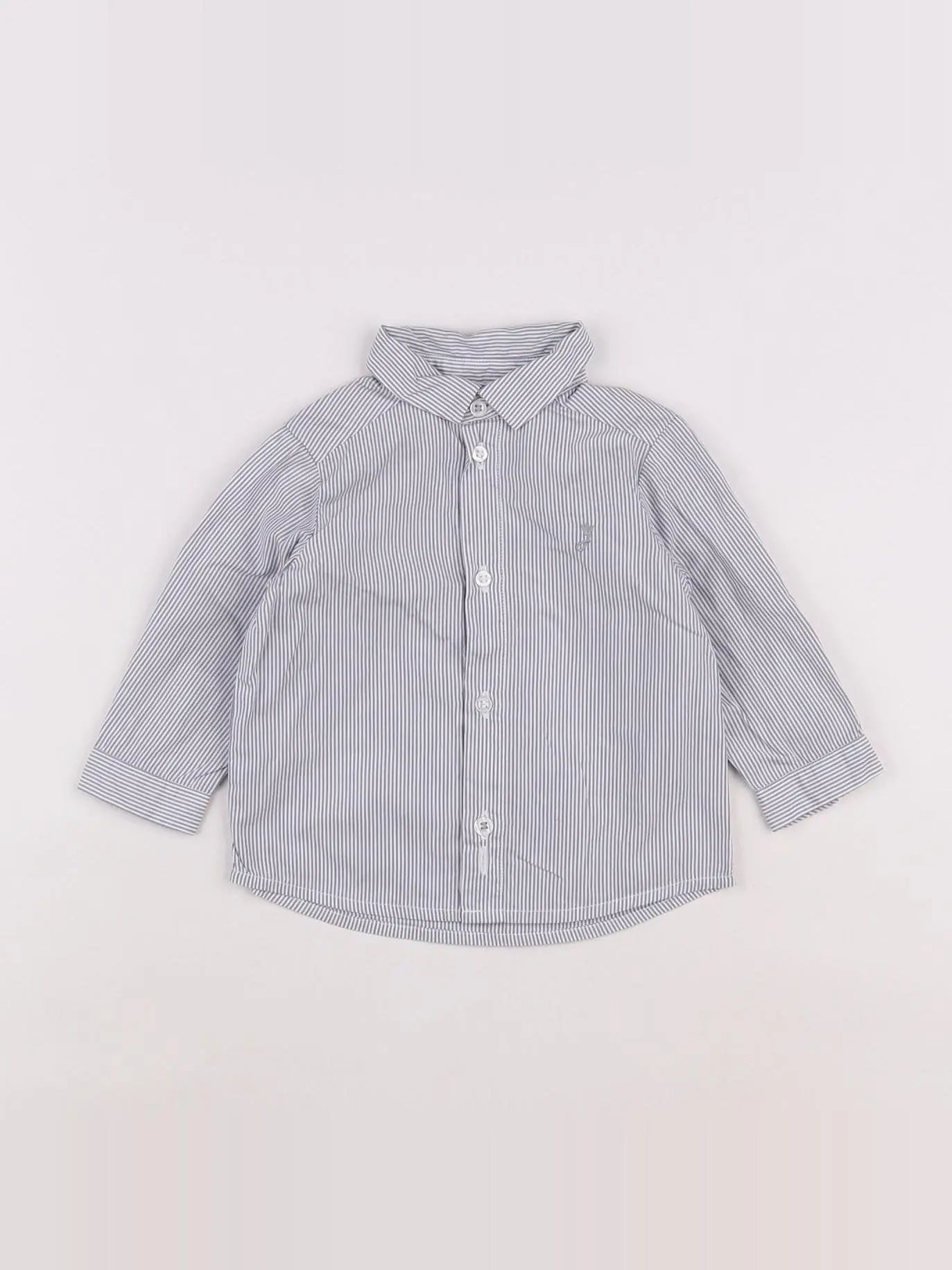 Jacadi - chemise blanc, gris - 6 mois