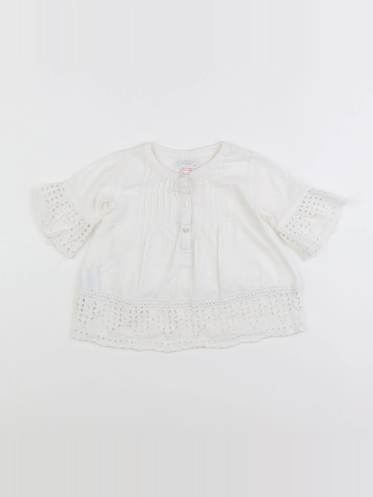 Mango - blouse blanc - 9/12 mois