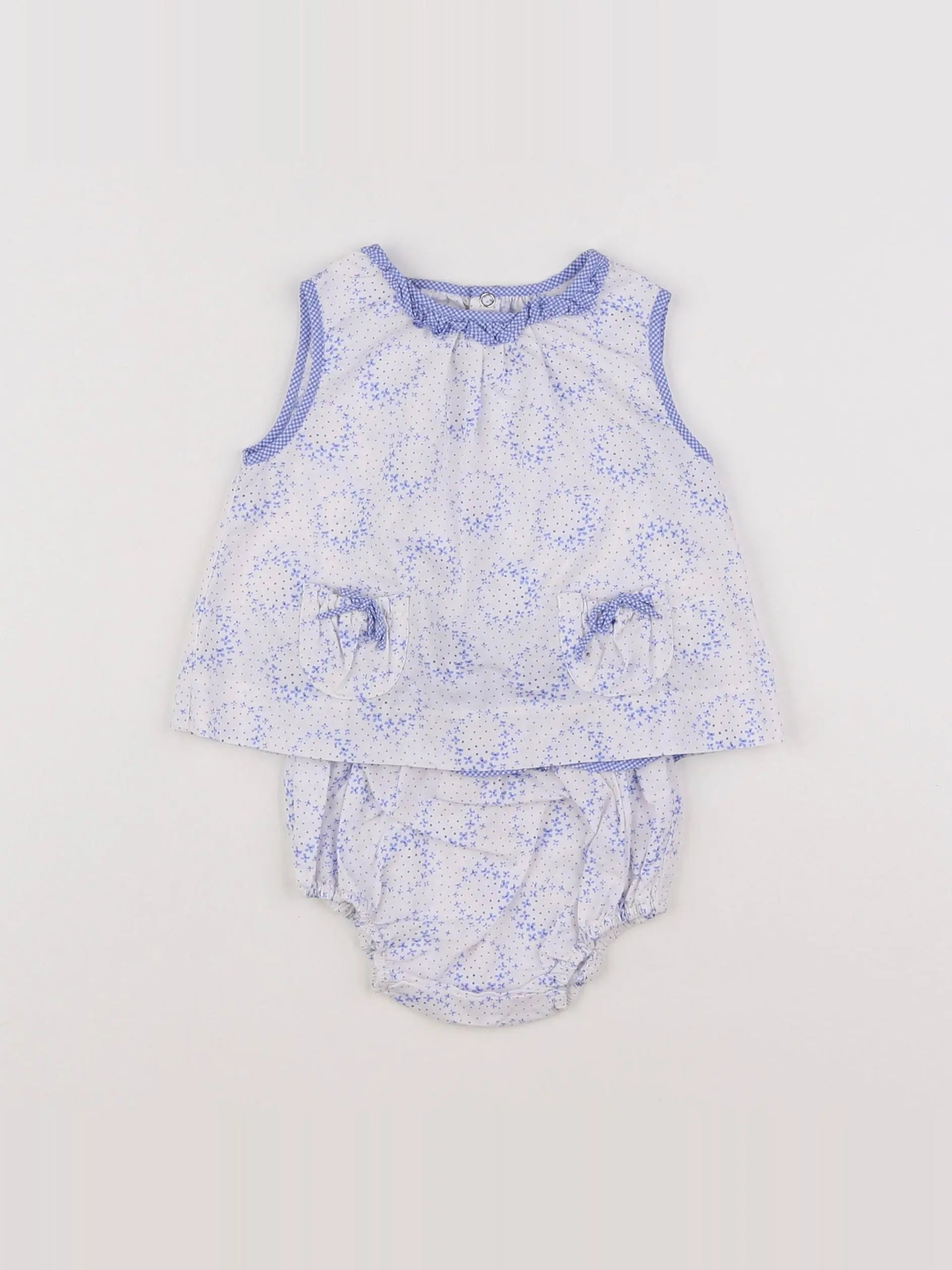 Jacadi - ensemble blanc, bleu - 3 mois