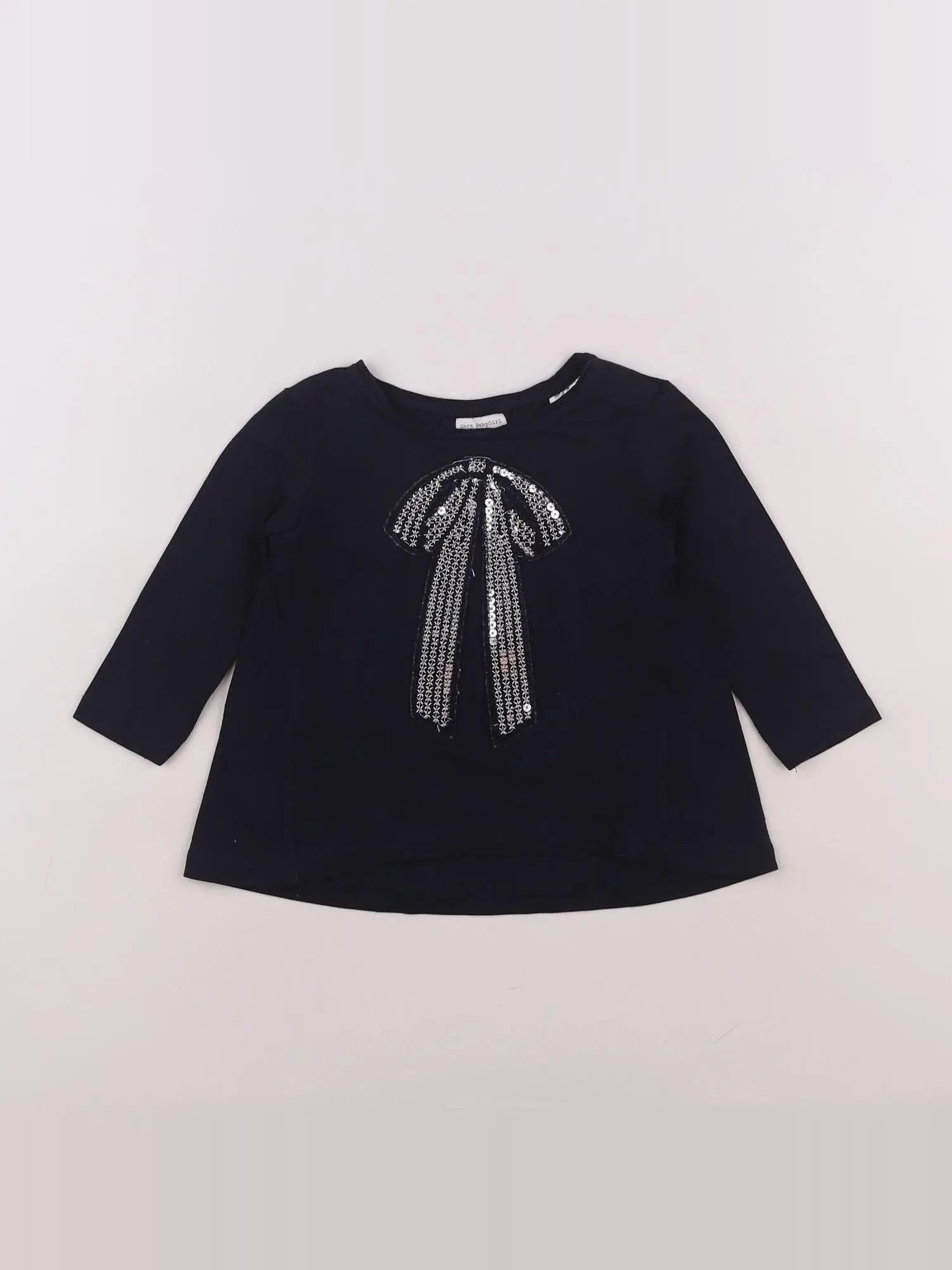 Zara - tee-shirt bleu, argent - 3/6 mois