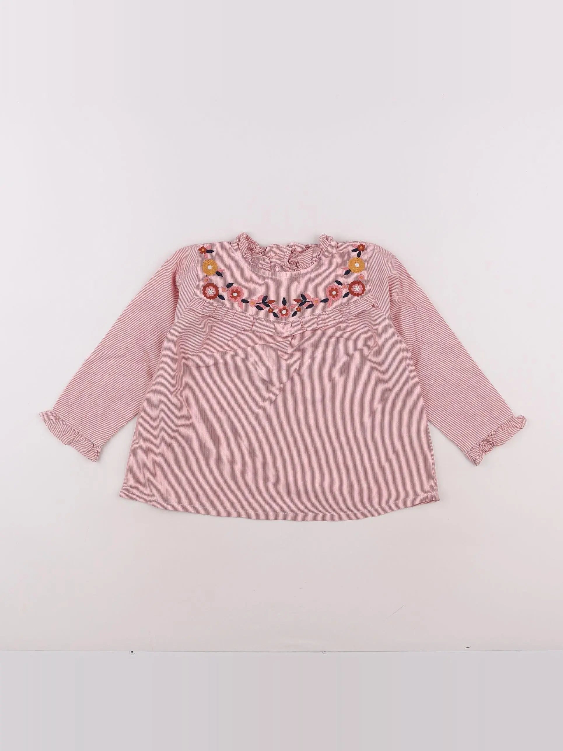 Boutchou - blouse beige, rouge - 6 mois
