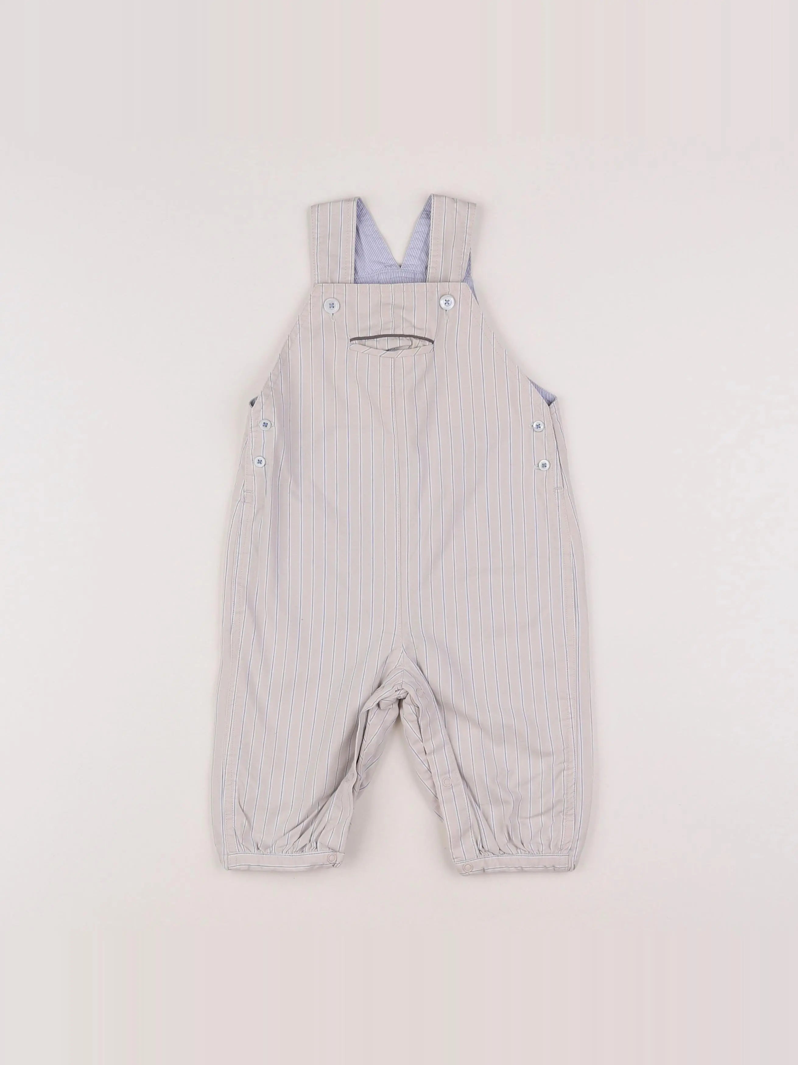 Jacadi - salopette beige, bleu - 6 mois