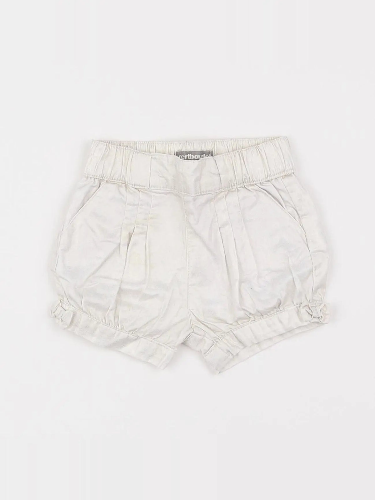 Vertbaudet - short blanc, or - 3 mois