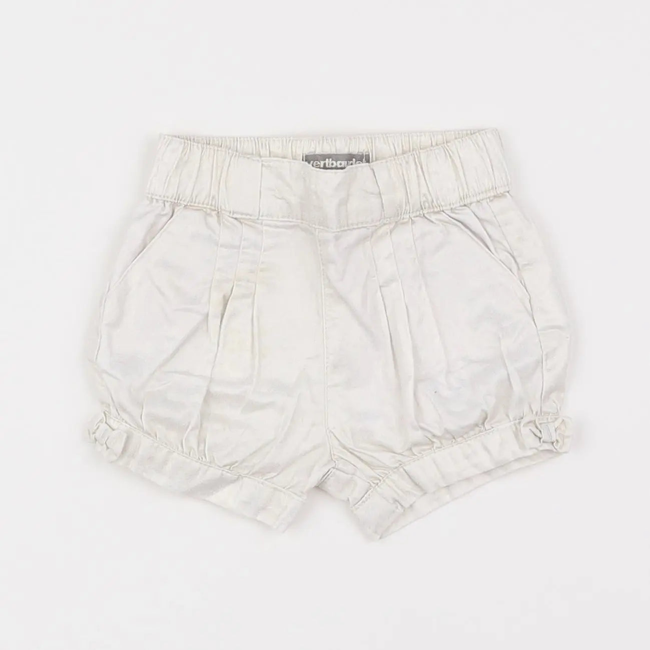 Vertbaudet - short blanc, or - 3 mois