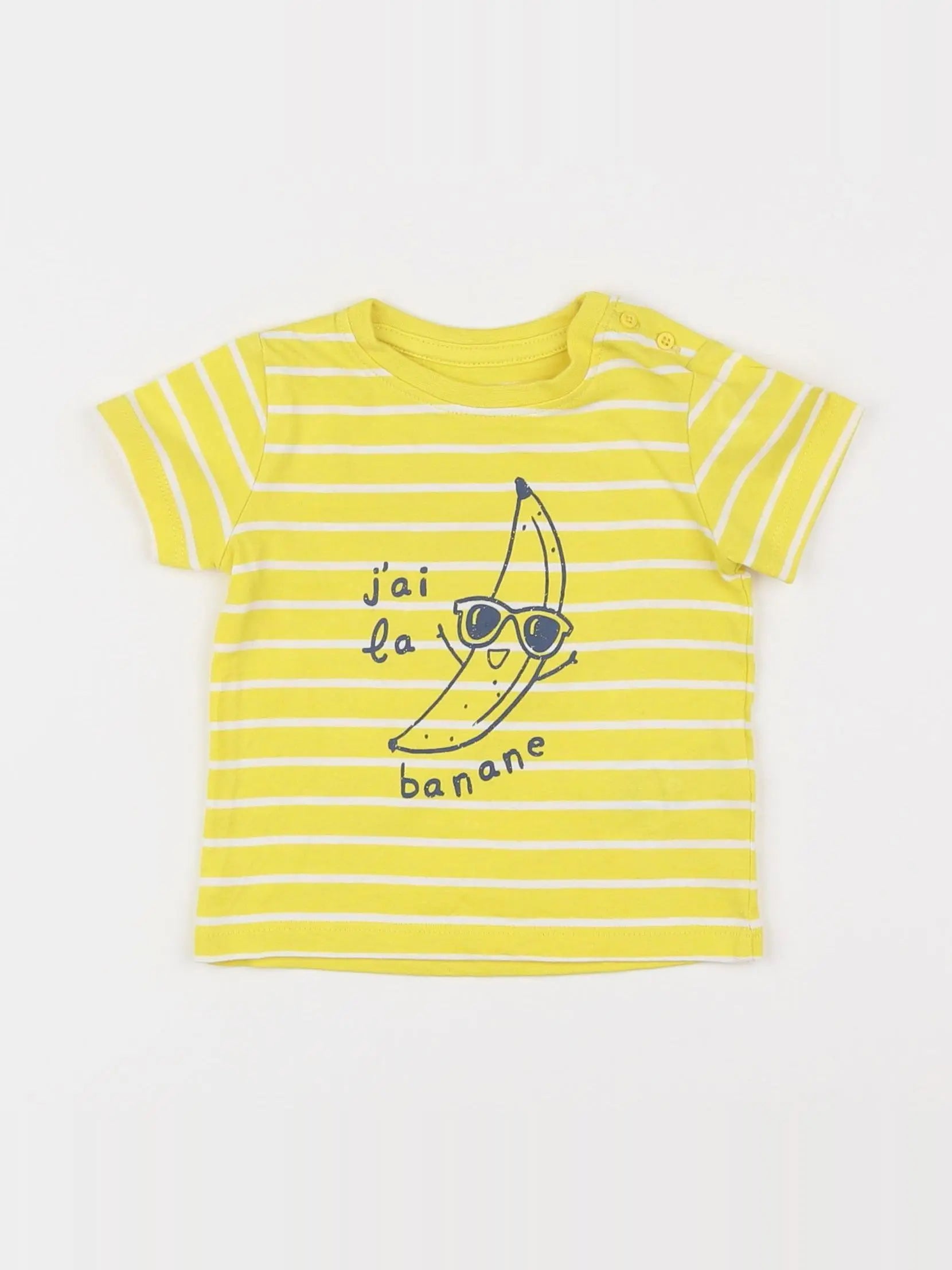 Vertbaudet - tee-shirt jaune - 6 mois