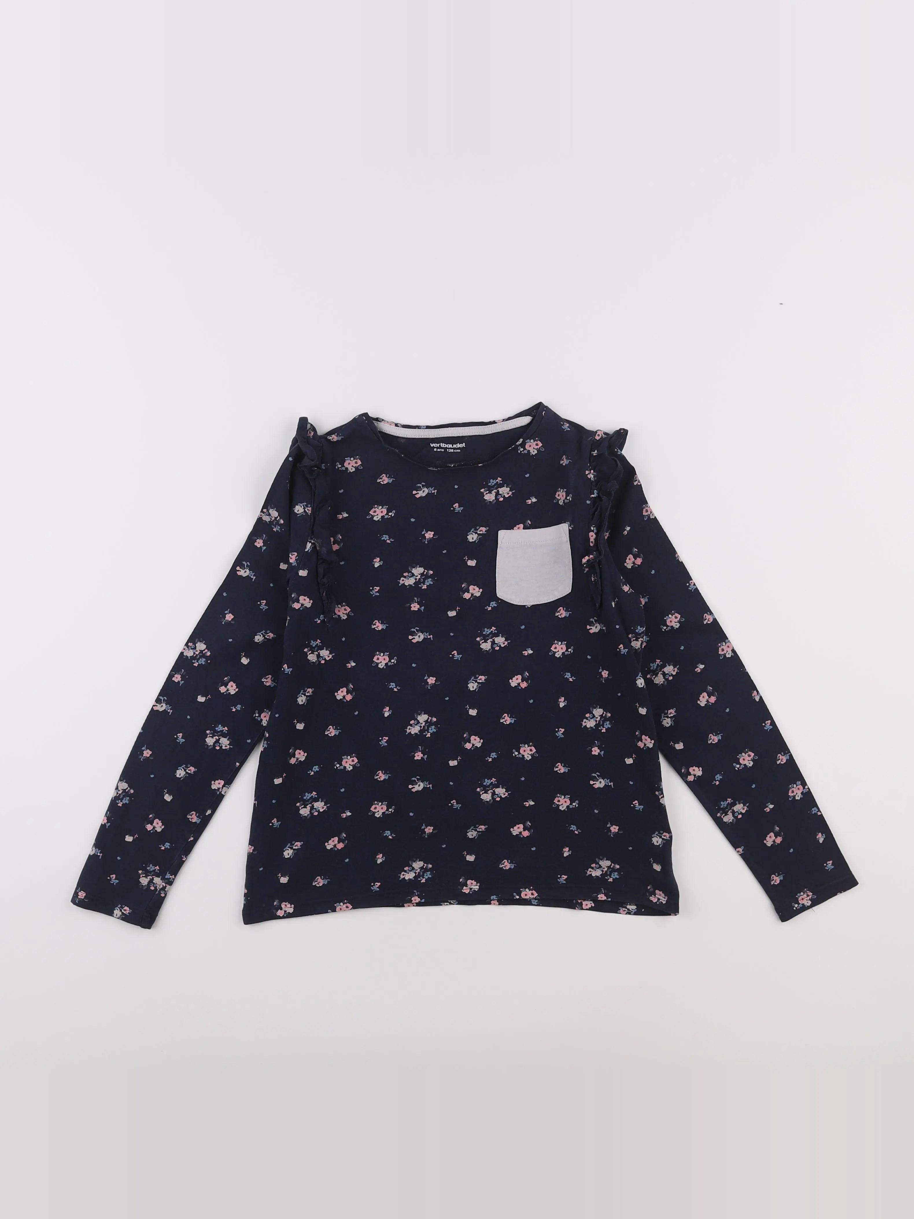 Vertbaudet - tee-shirt bleu - 8 ans