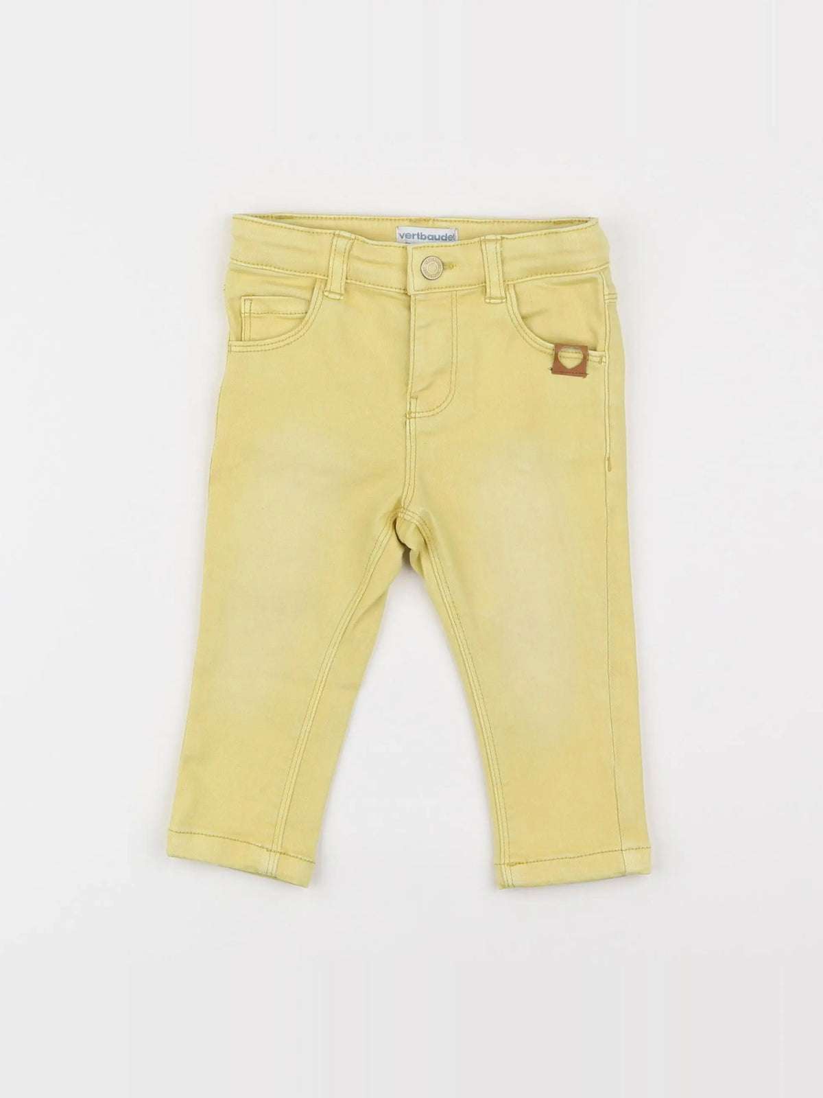 Vertbaudet - pantalon jaune - 12 mois