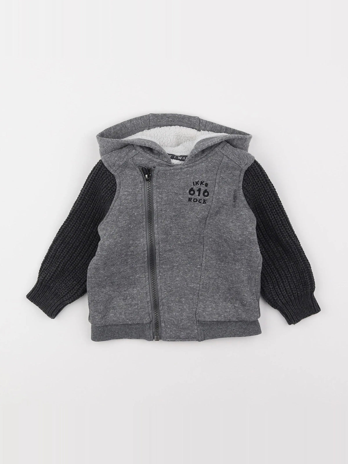 IKKS - veste doublé gris - 12 mois