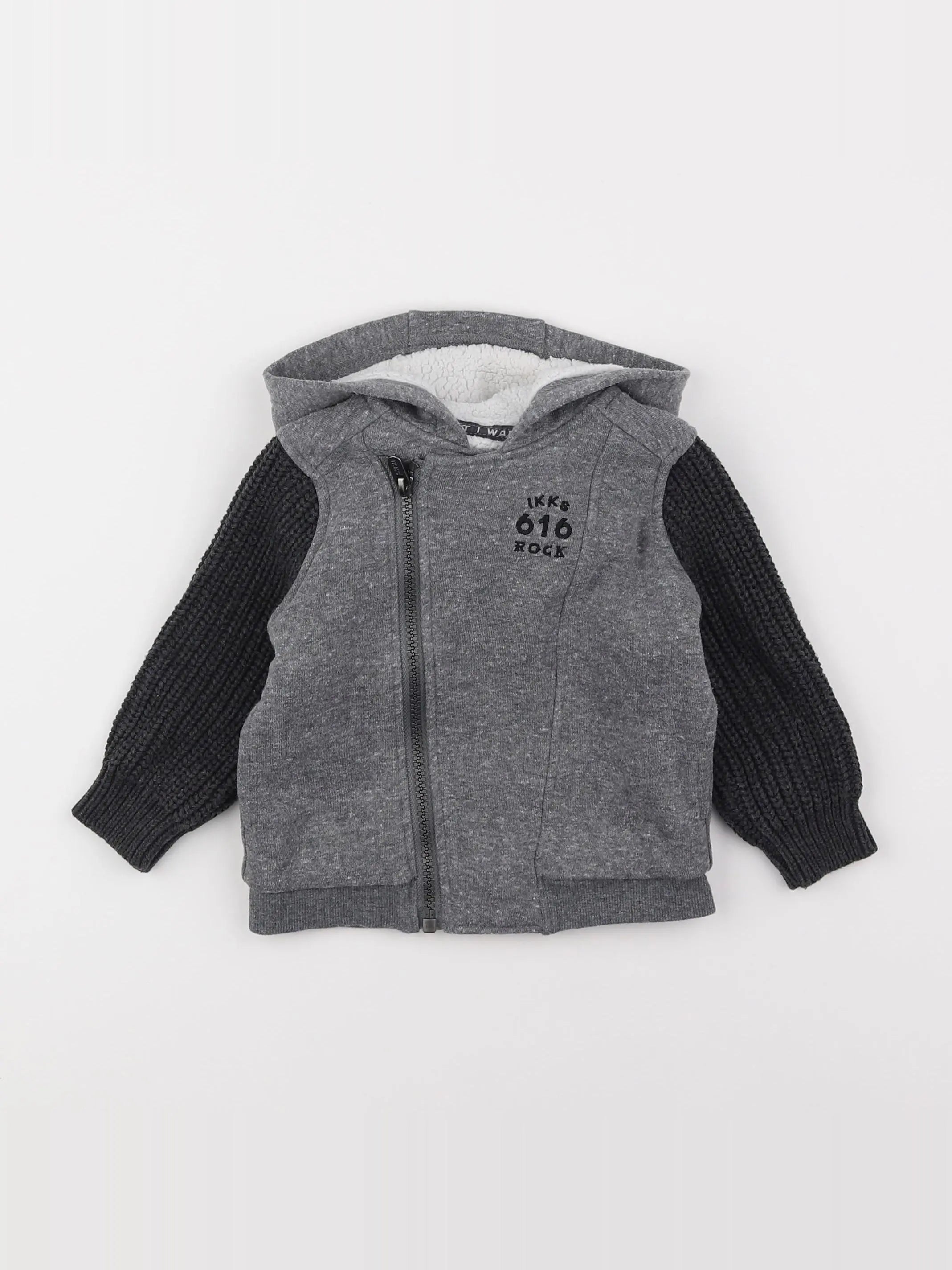 IKKS - veste doublé gris - 12 mois