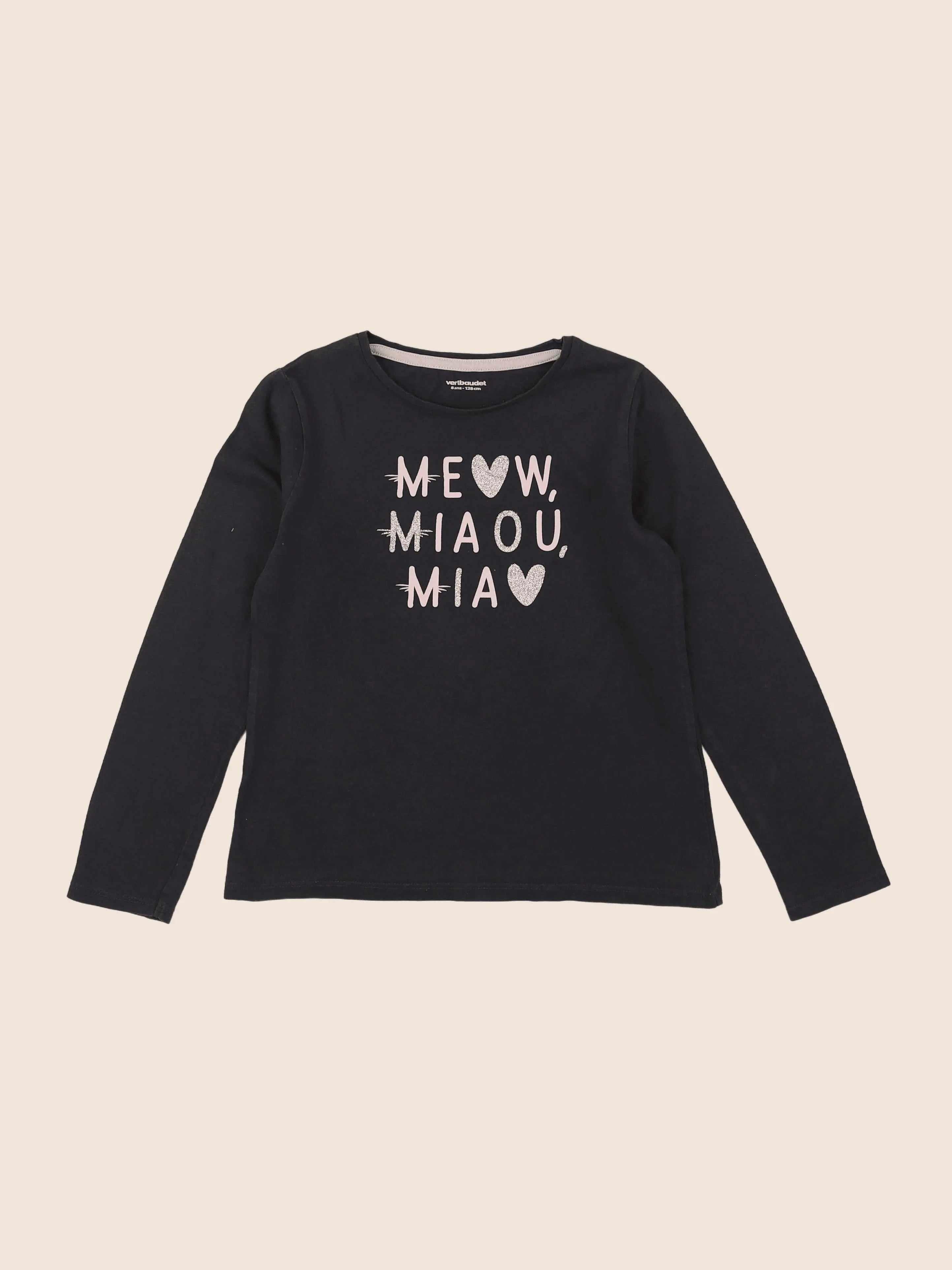 Vertbaudet - tee-shirt marron - 8 ans